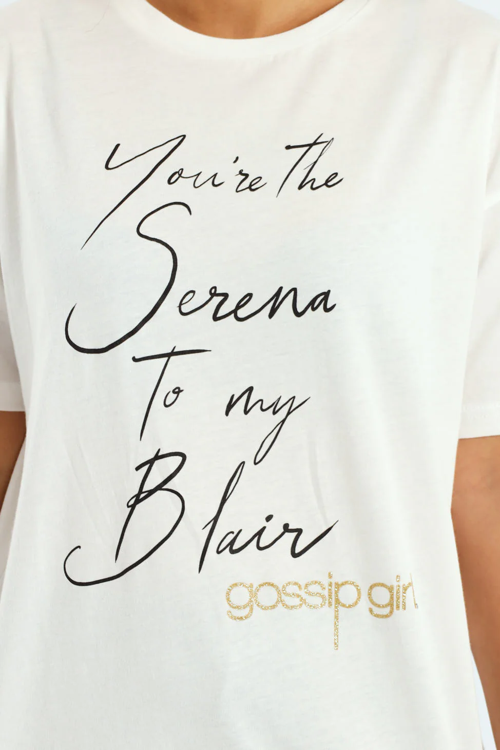 Girls Gossip Girl Oversized Tee - Cream - Image 4