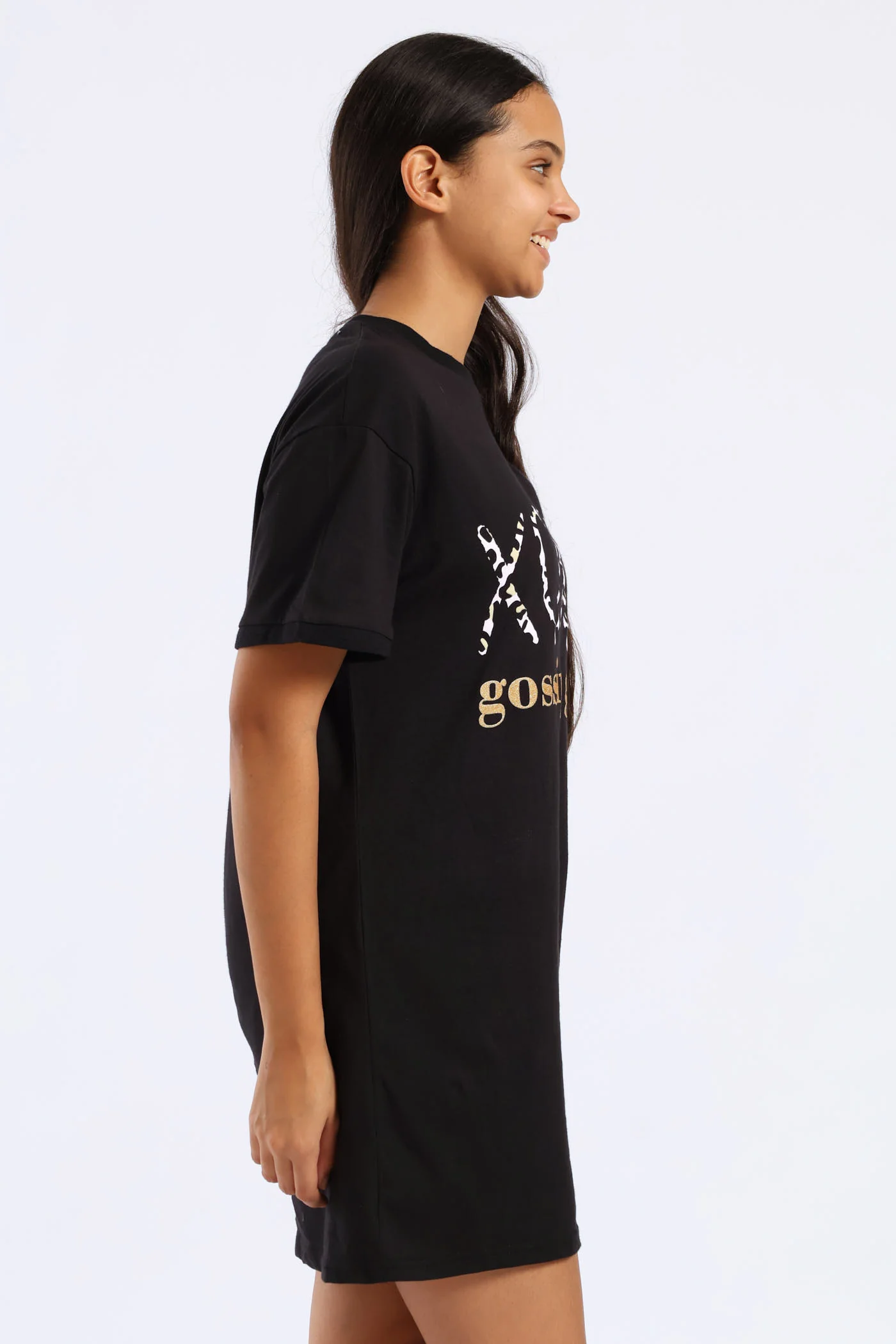 Girls Gossip Girl Sleep Dress - Black - Image 2