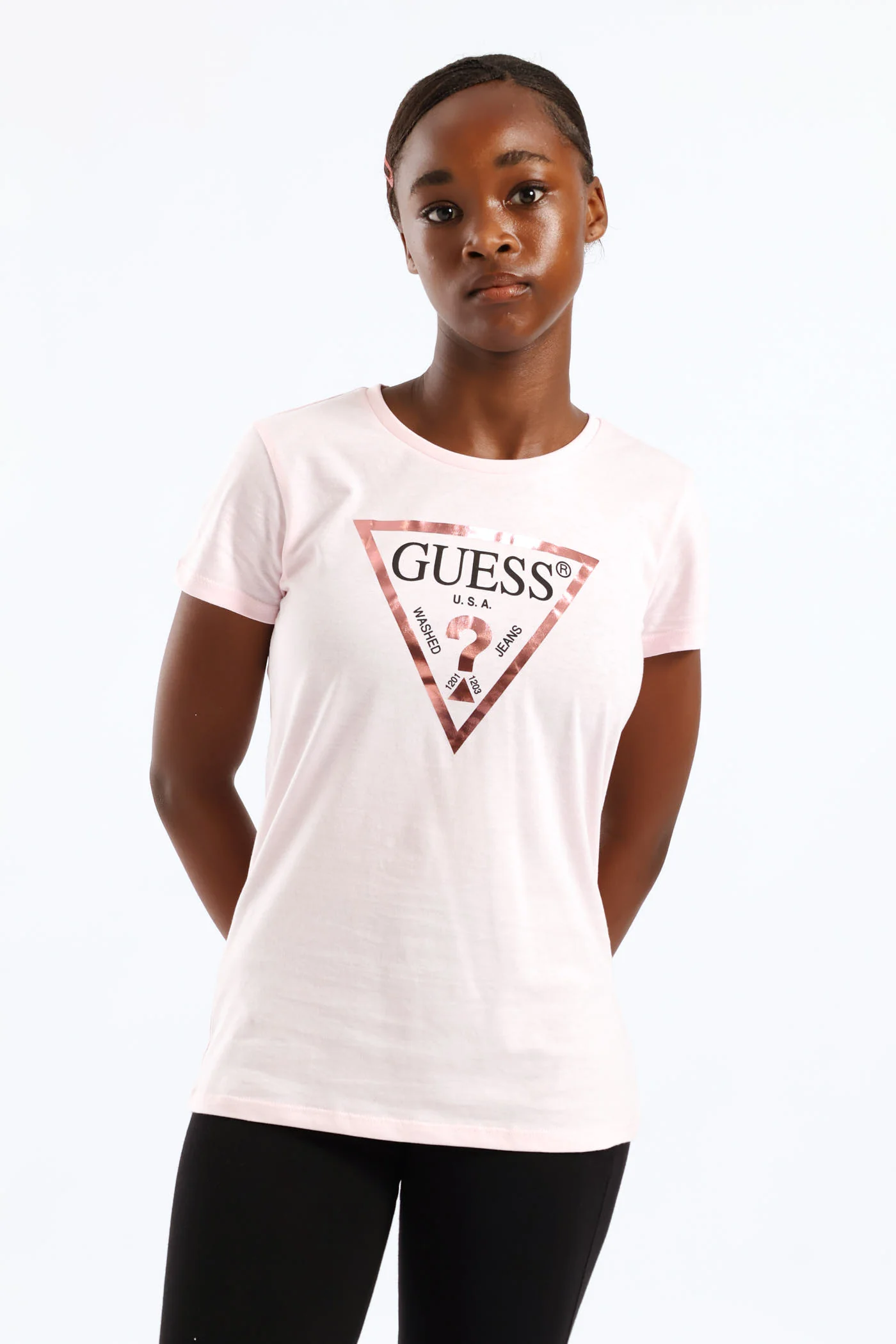 Girls Guess Tee - Pink - Image 3
