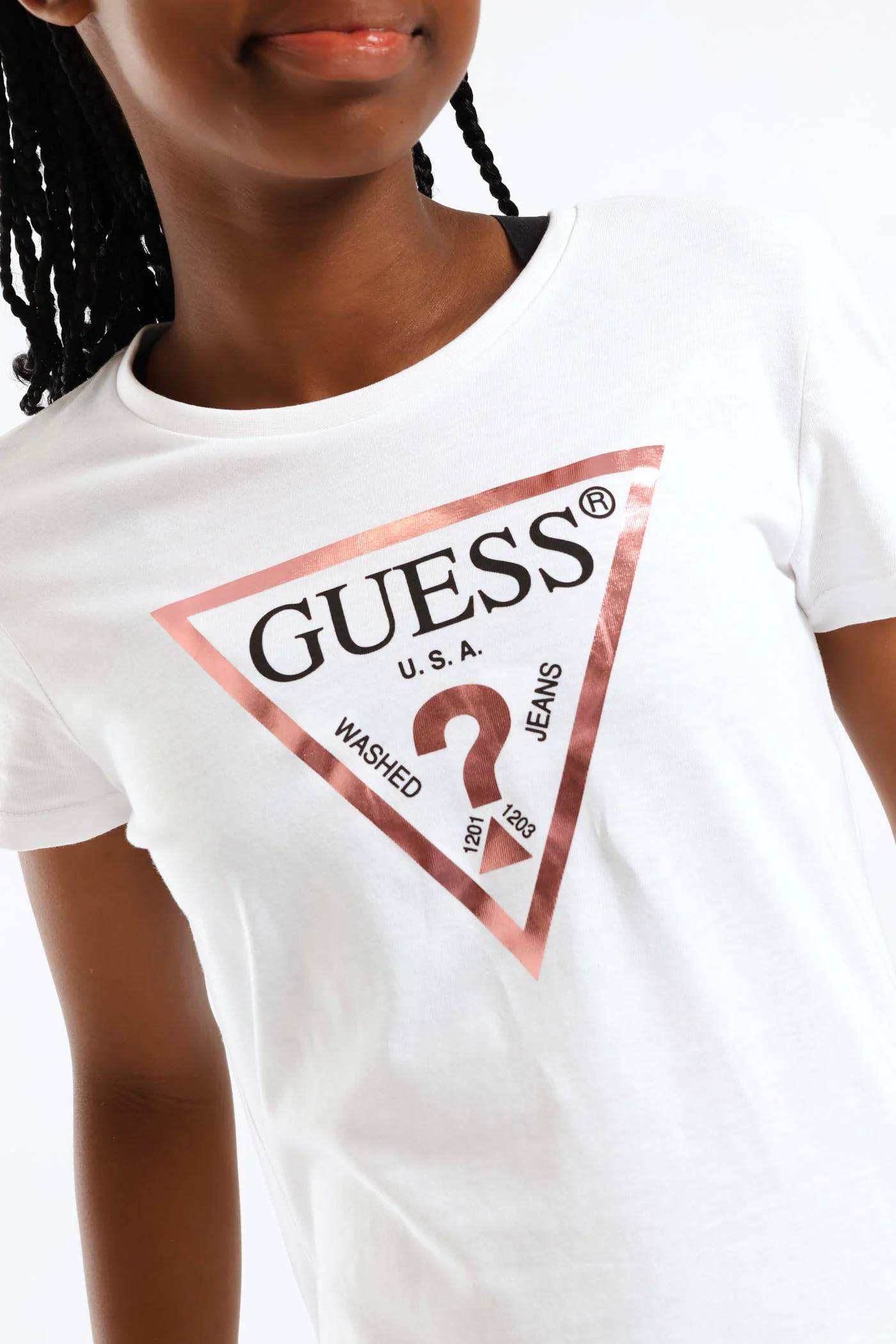 Girls Guess Tee - White - Image 2