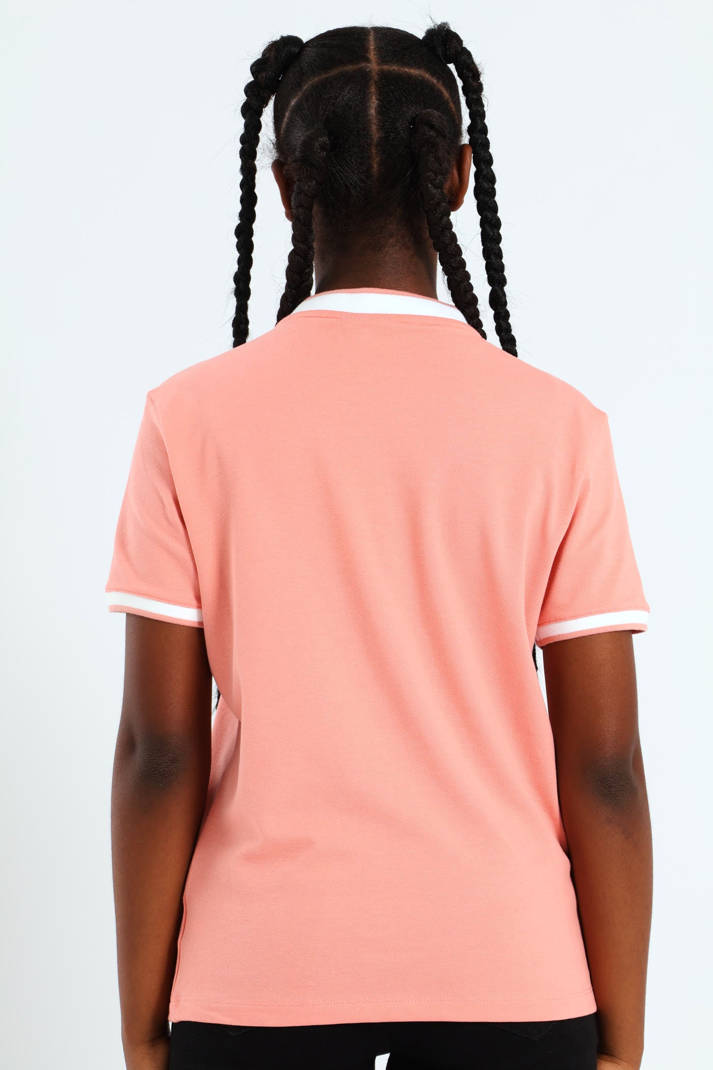 Girls Hailey Short Sleeve Zip Golfer - Peach - Image 4
