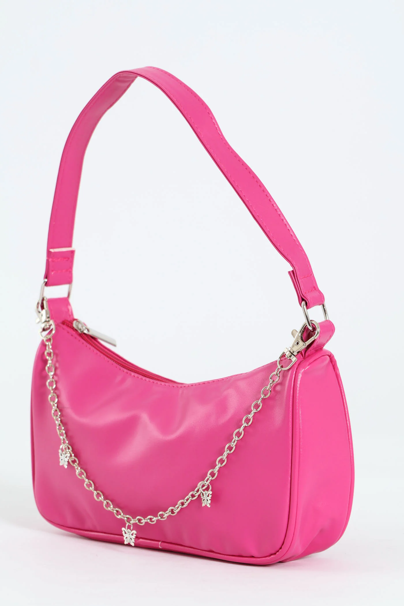 Girls Half Moon Chain Strap Shoulder Bag - Pink - Image 3