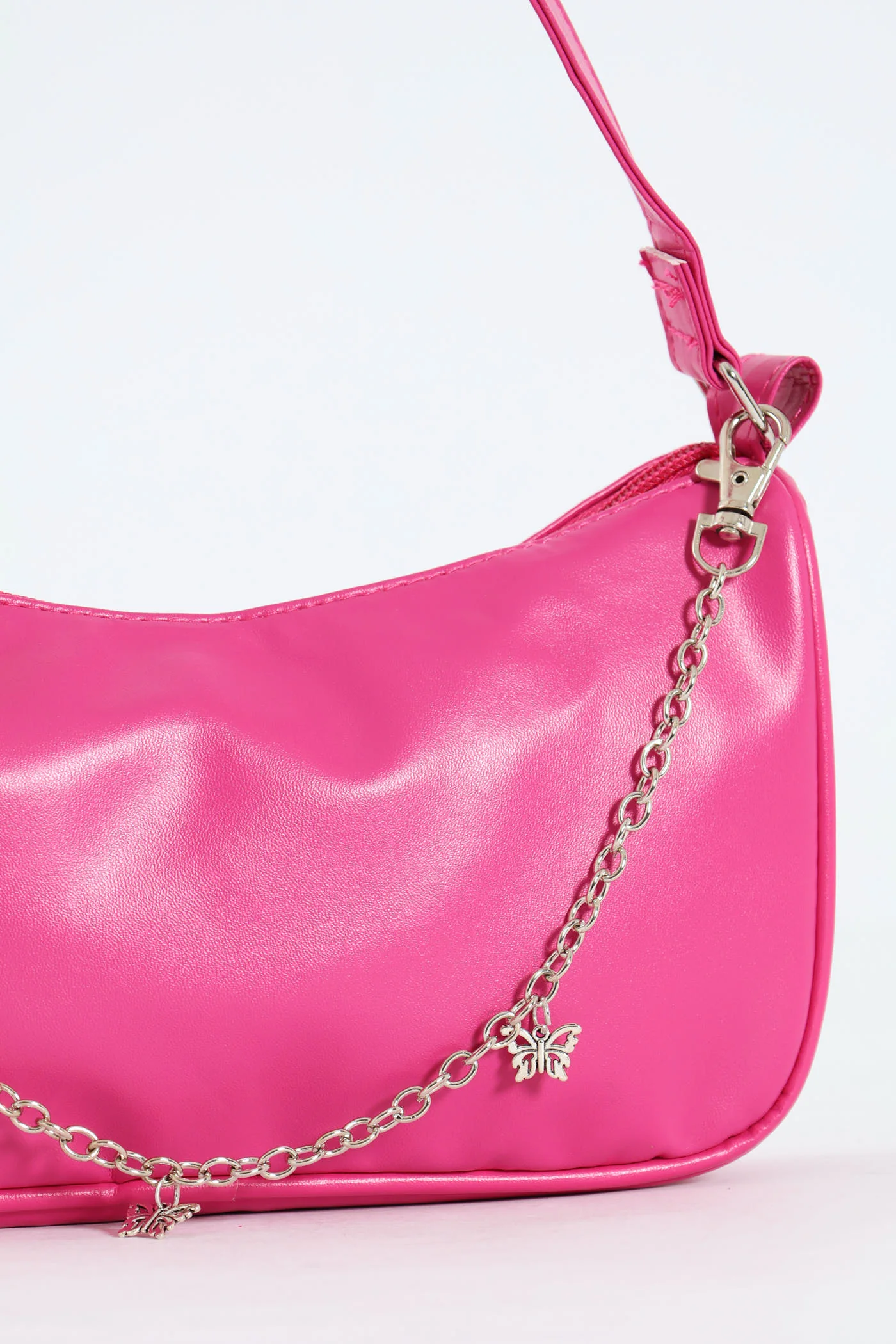 Girls Half Moon Chain Strap Shoulder Bag - Pink - Image 4
