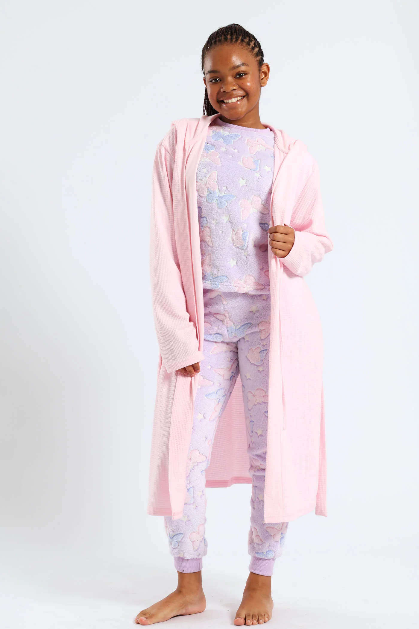 Girls Waffle Gown - Pink - Image 2