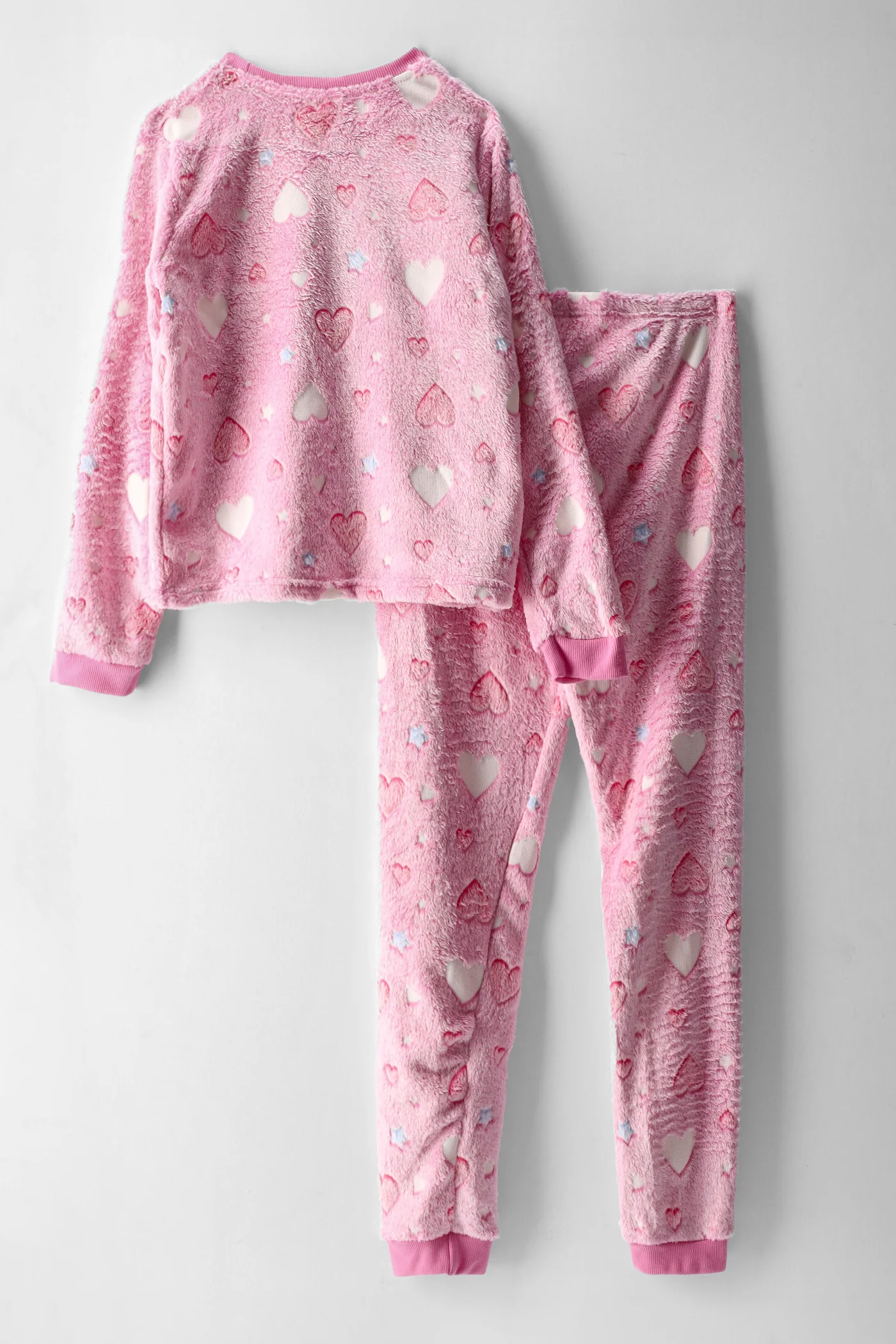 Girls Hearts Glow In The Dark Sleep Set - Pink - Image 2