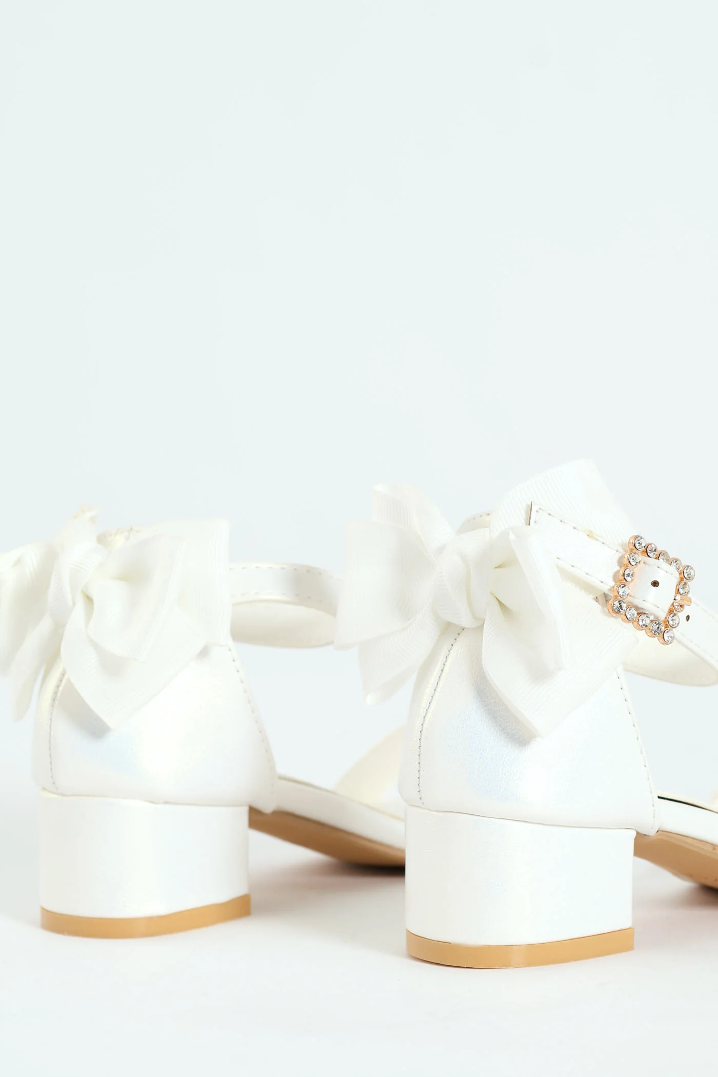 Girls Heeled Sandal - White - Image 3