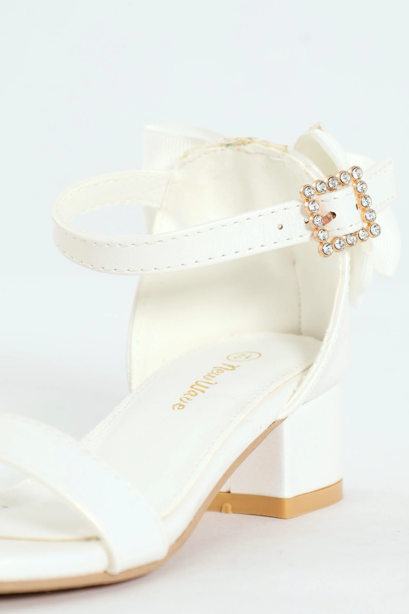 Girls Heeled Sandal - White - Image 4