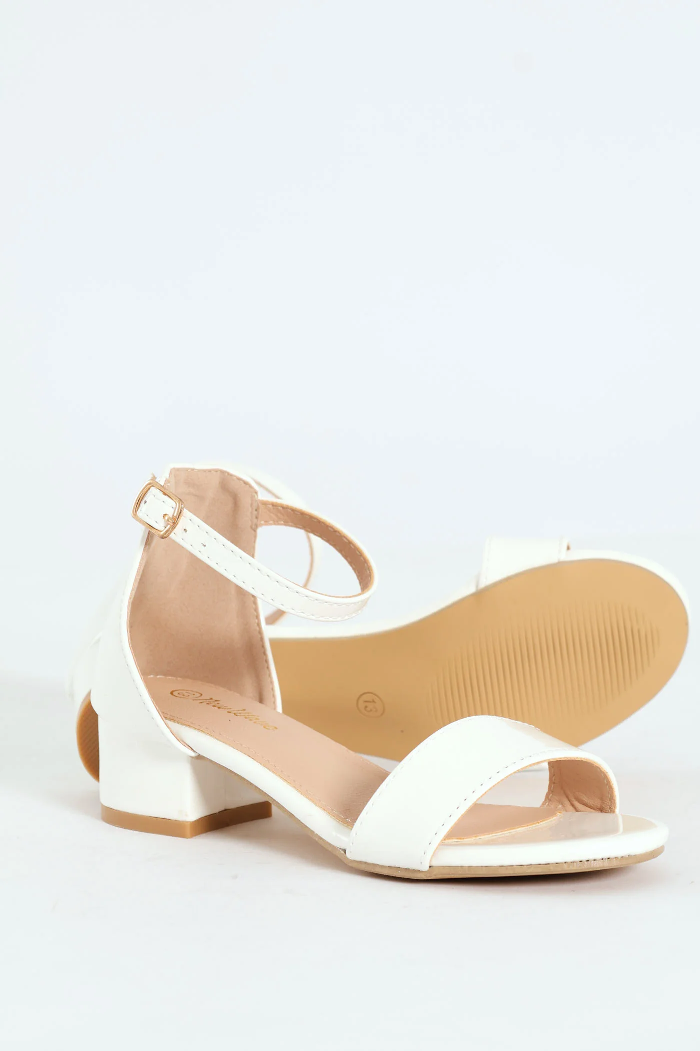 Girls Heeled Sandal - White - Image 4