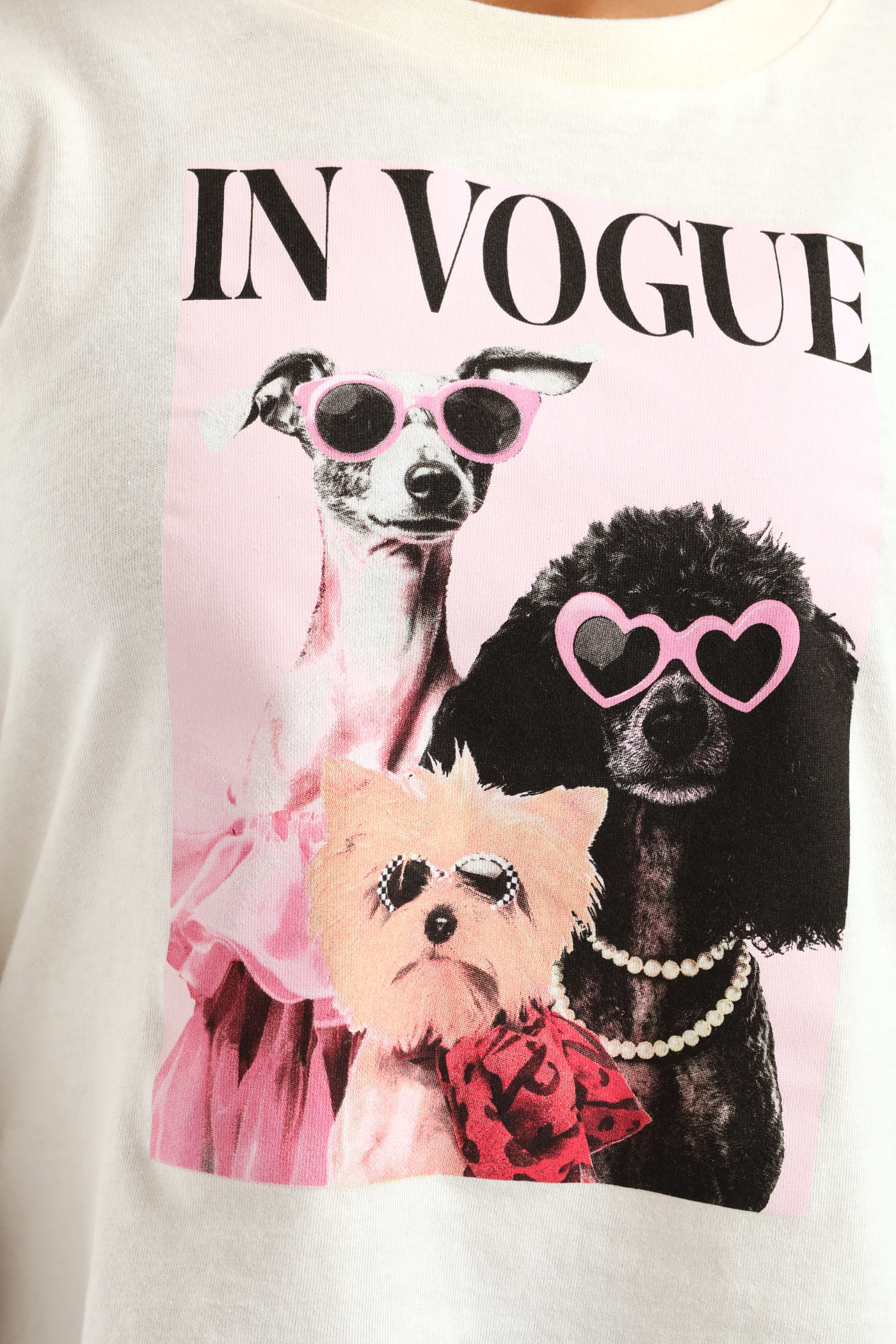 Girls In Vouge Doggie Tee - Cream - Image 2