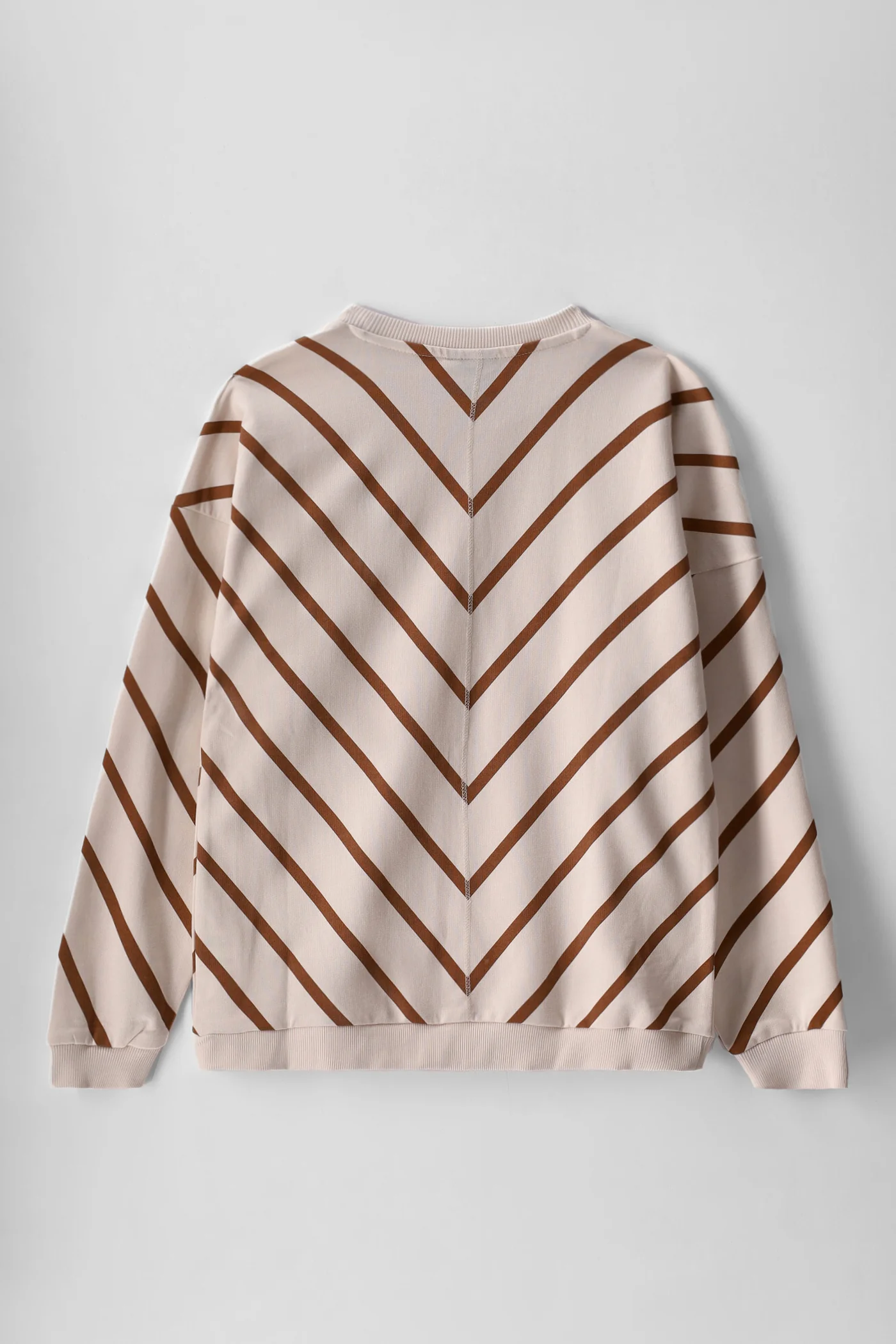 Girls Isla Stripe Batwing Sleeve Sweatshirt - Sand - Image 2