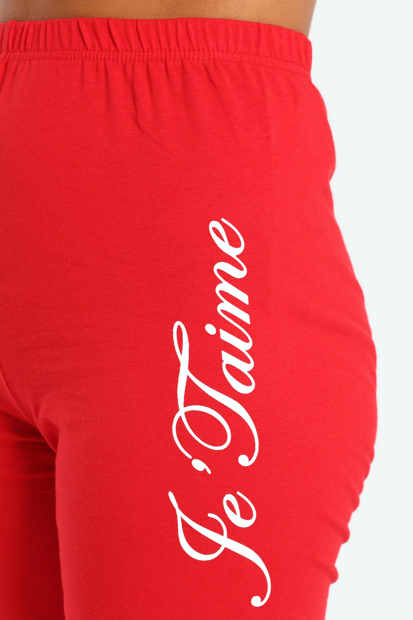 Girls Je T'aime Cycle Short - Red - Image 4