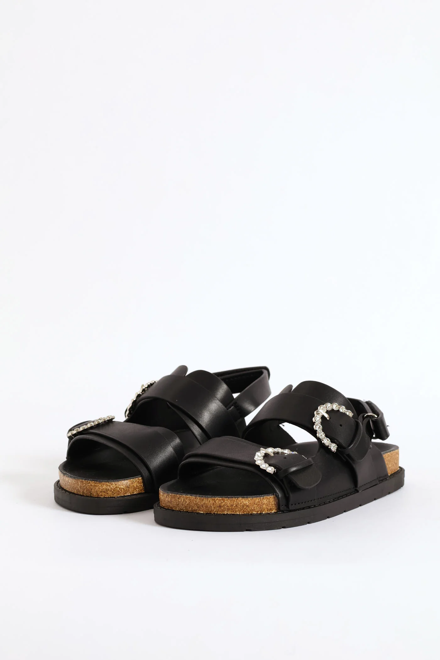 Girls Jewel Buckle Health Sandal - Black - Image 3
