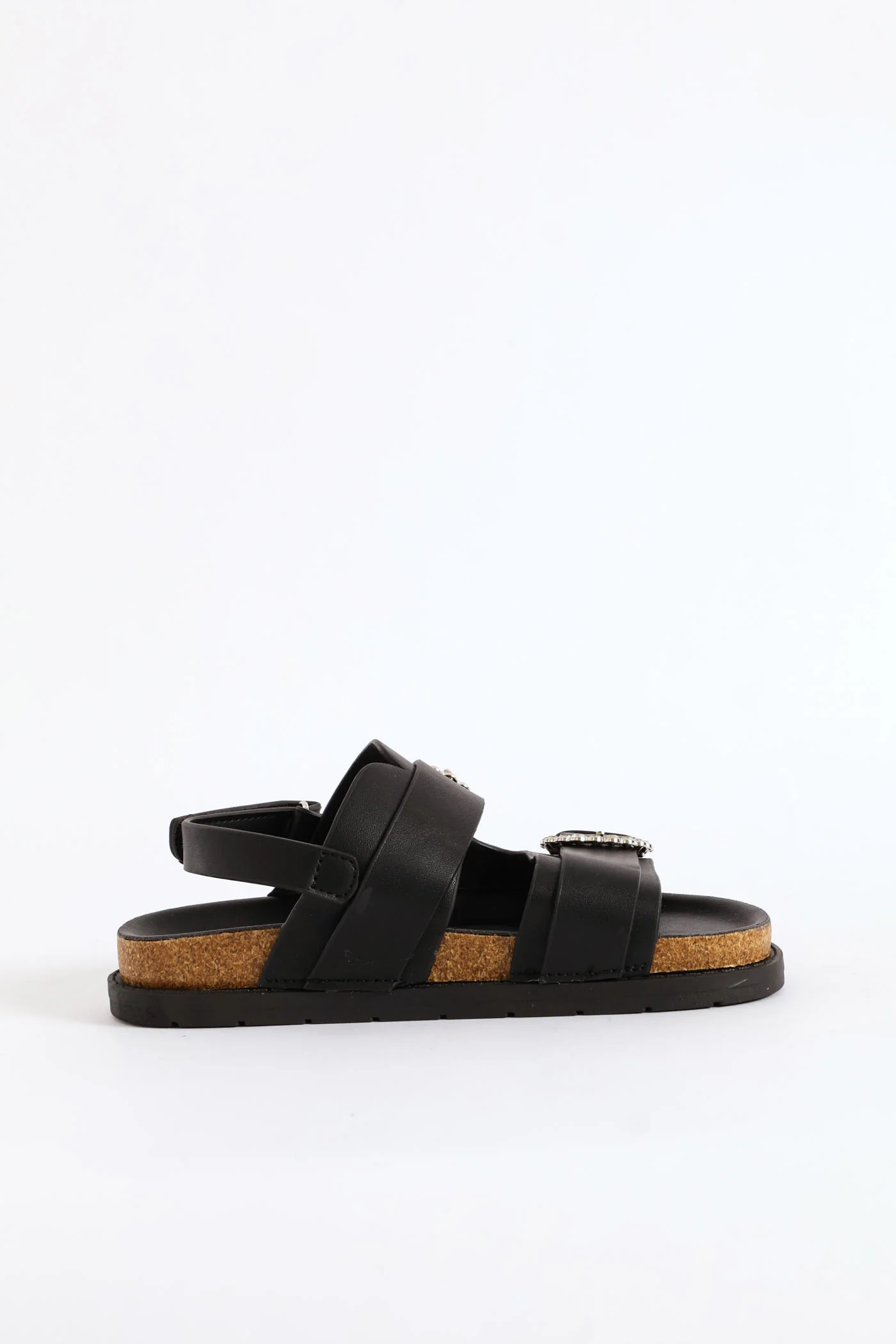 Girls Jewel Buckle Health Sandal - Black - Image 4