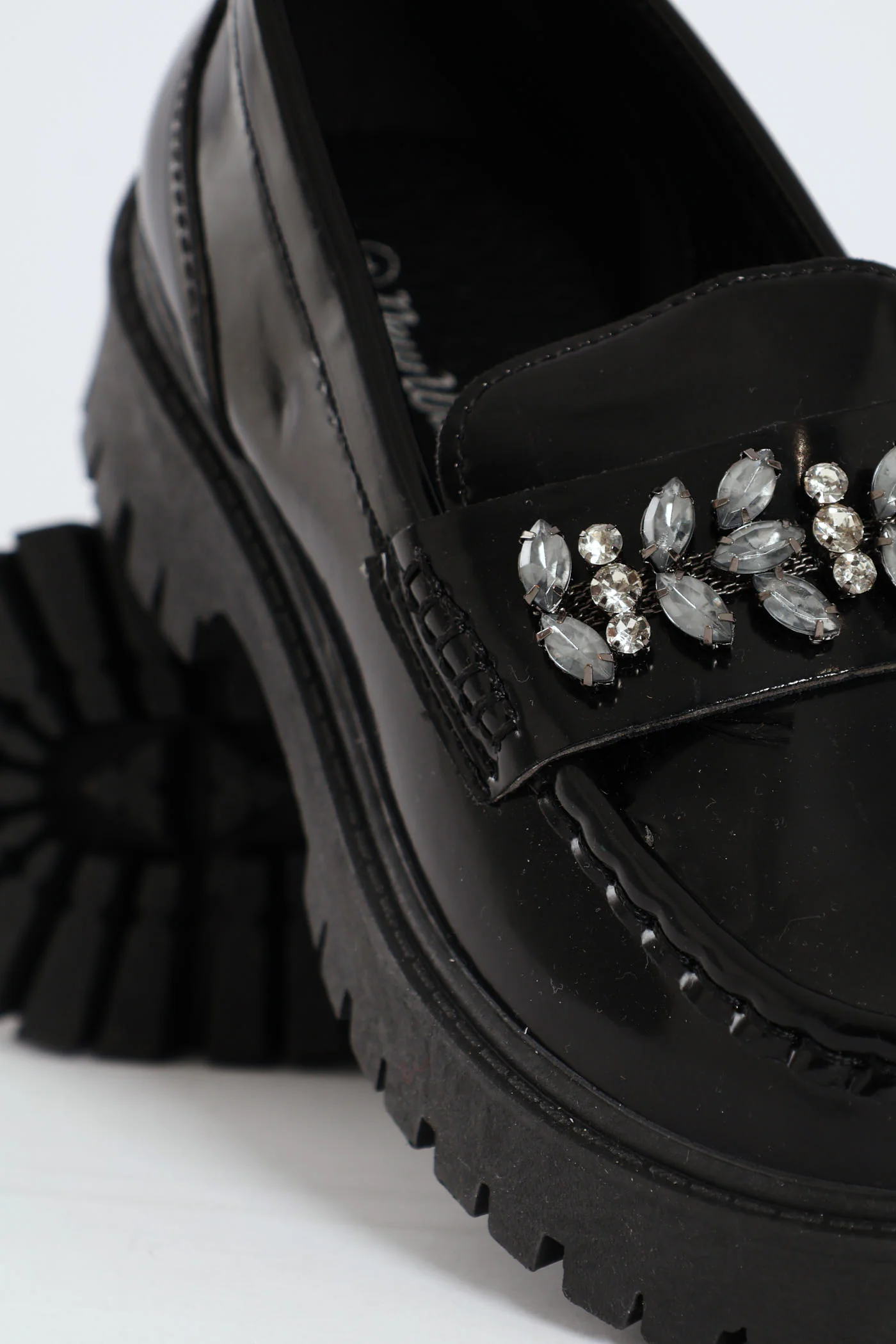 Girls Jewel Trim Loafer - Black - Image 2