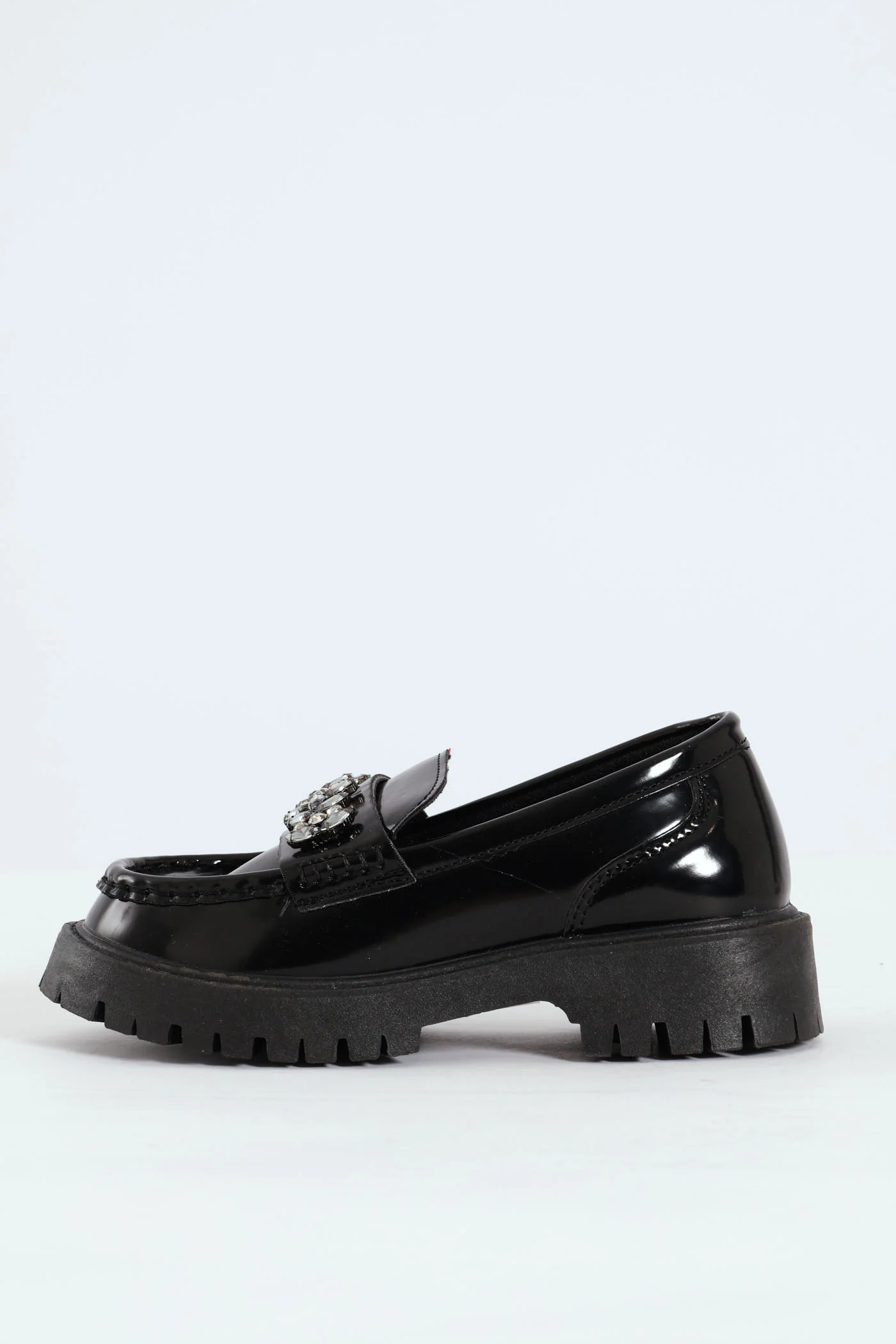 Girls Jewel Trim Loafer - Black - Image 6