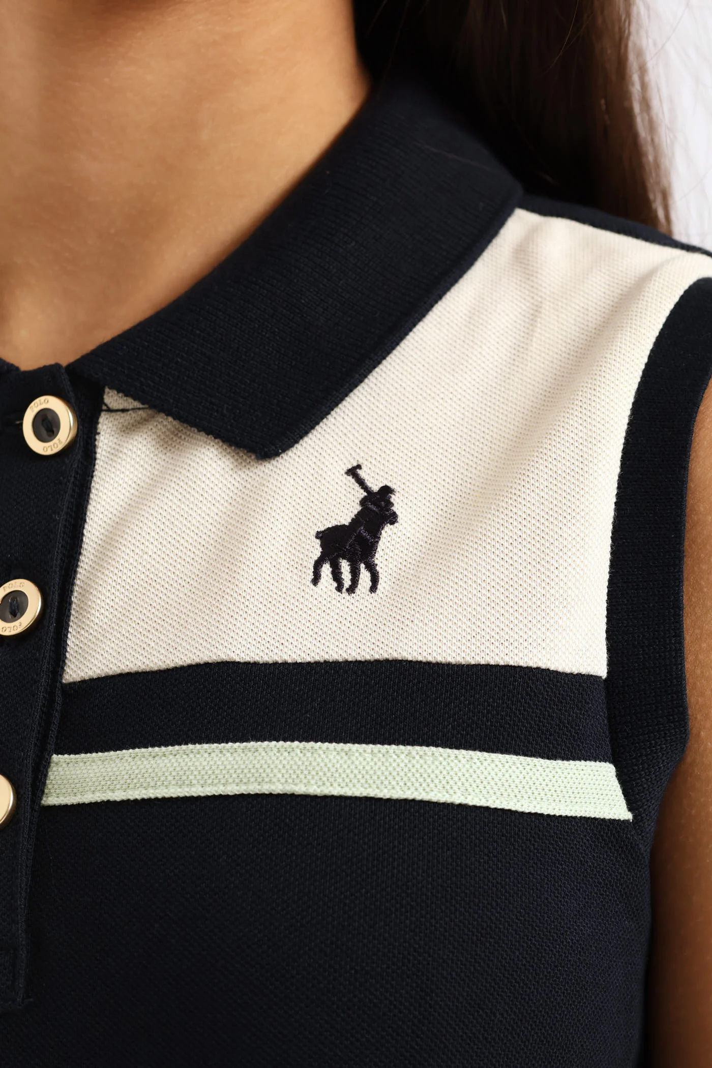 Girls Kerry Sleeveless Golfer Dress - Navy - Image 5
