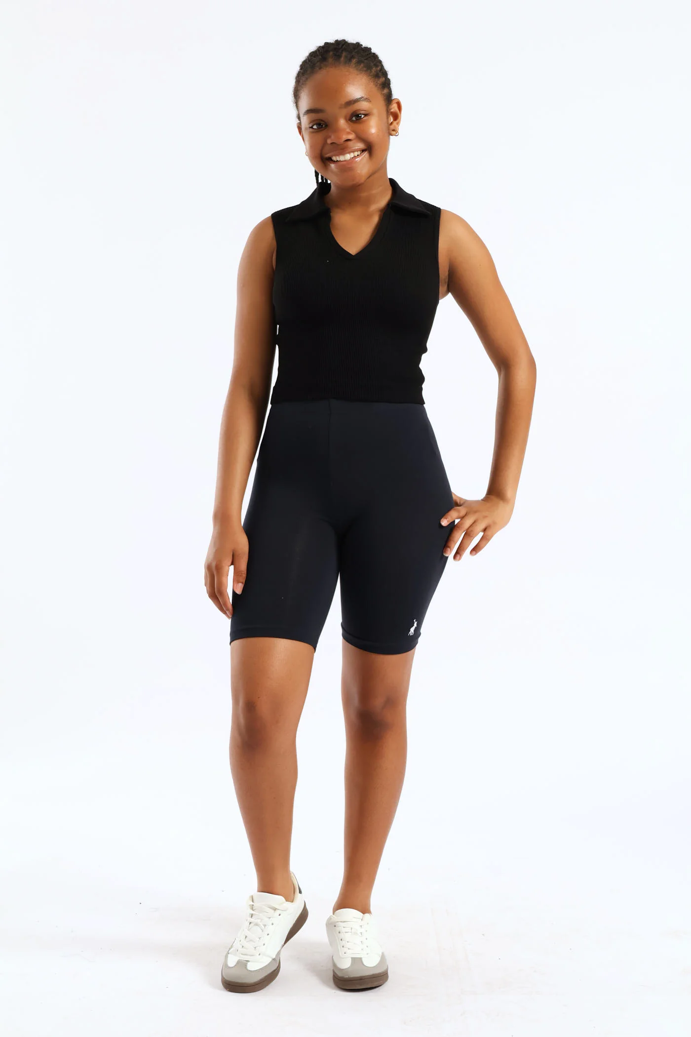 Girls Kiara Cycle Shorts - Navy - Image 4