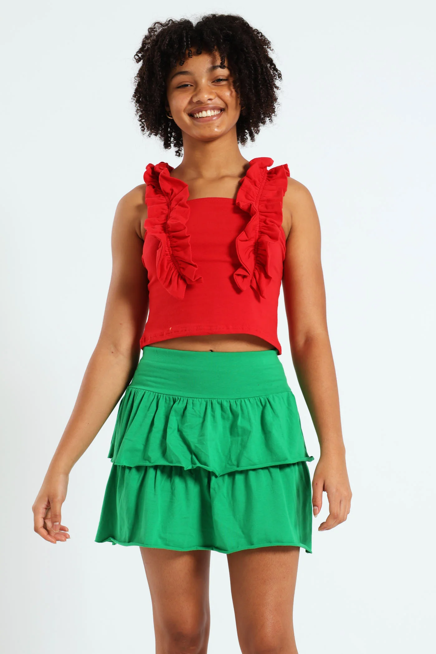 Girls Knit Rara Skirts - Green - Image 4
