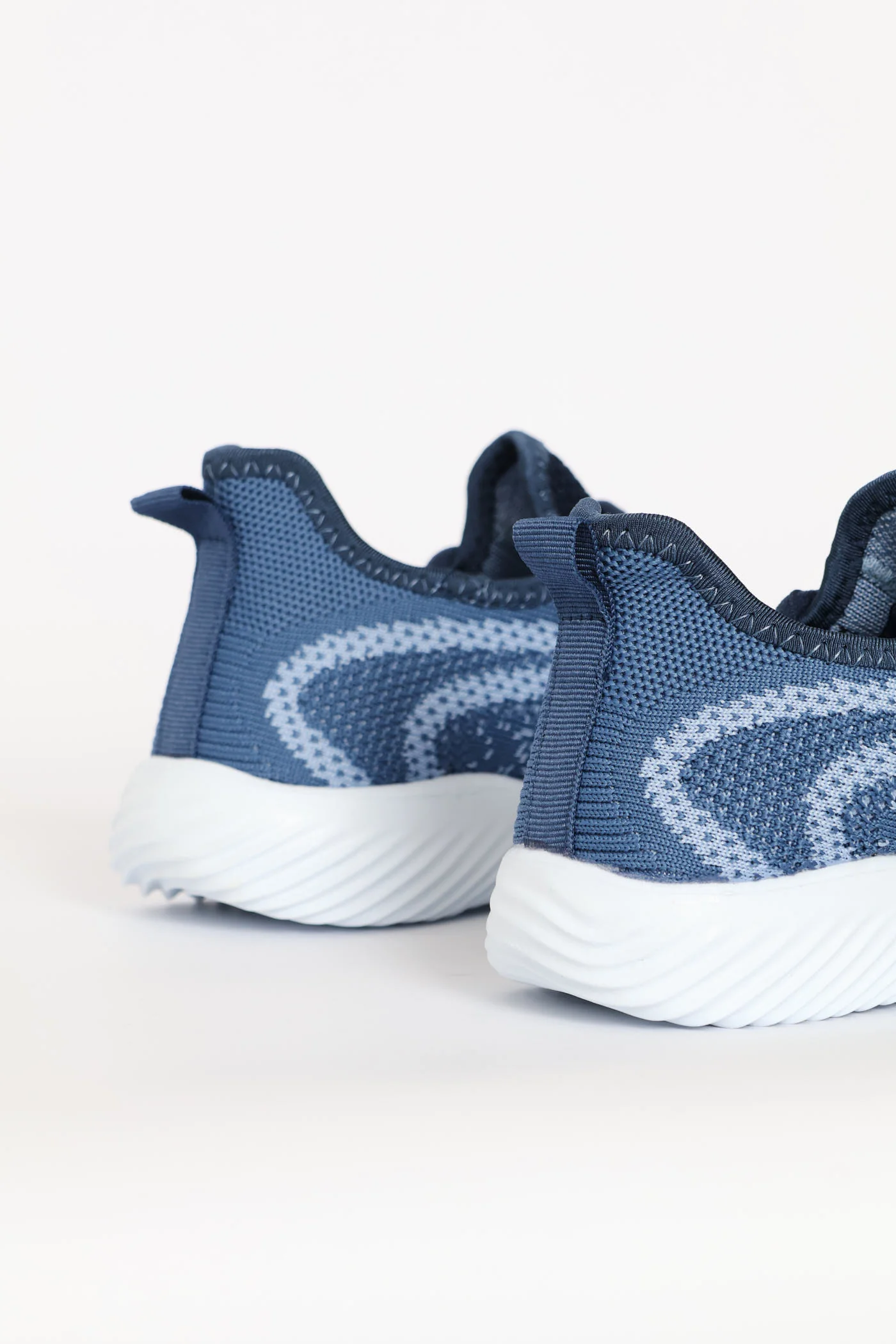 Girls Knit Trainer - Blue - Image 4