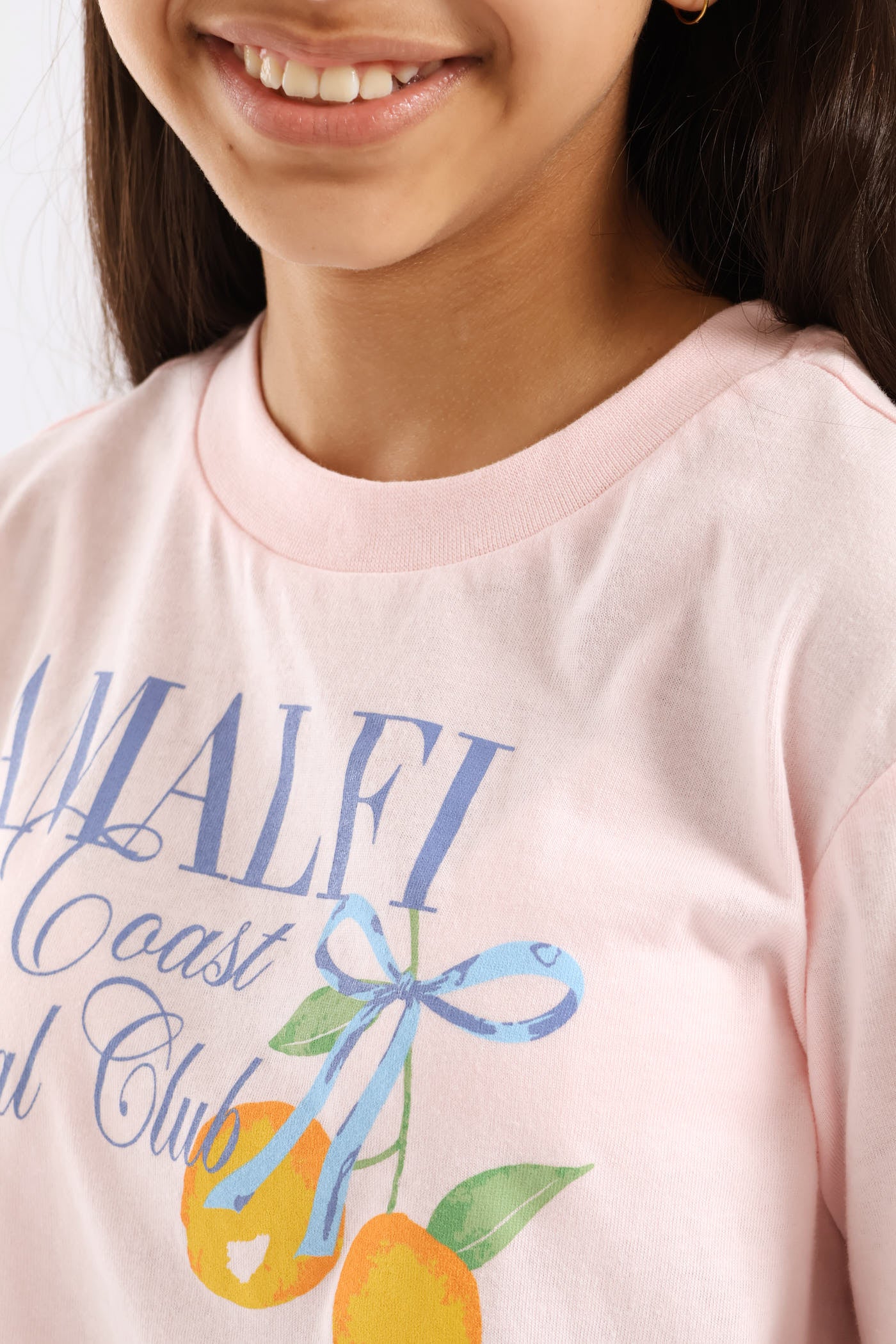 Girls Lemon Amalfi Coast Tee - Light Pink - Image 2