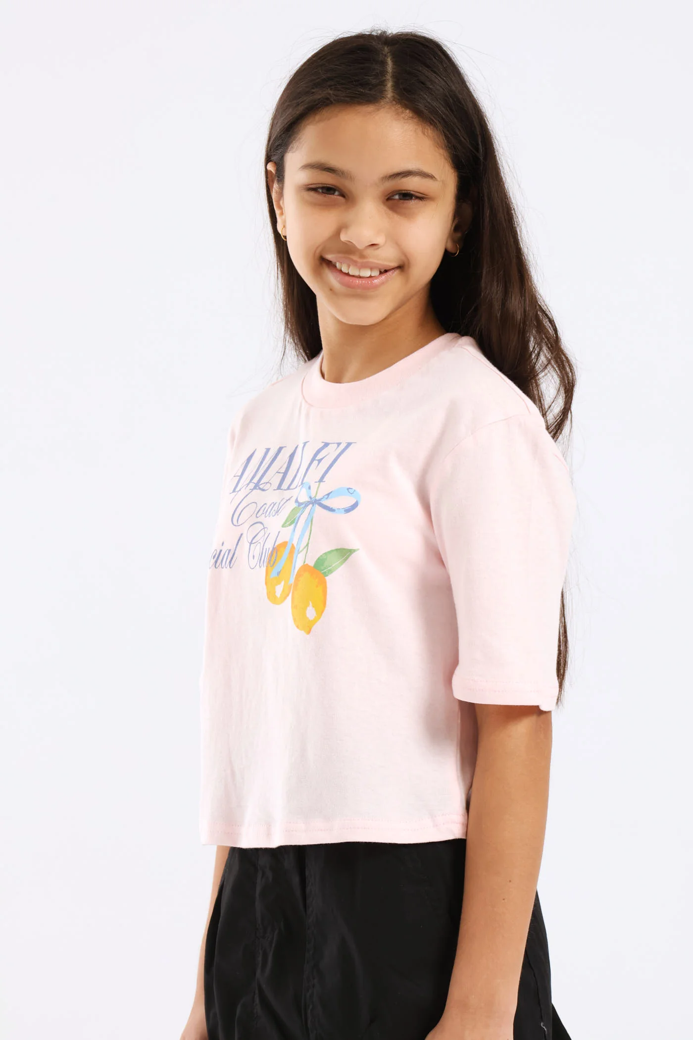 Girls Lemon Amalfi Coast Tee - Light Pink - Image 4