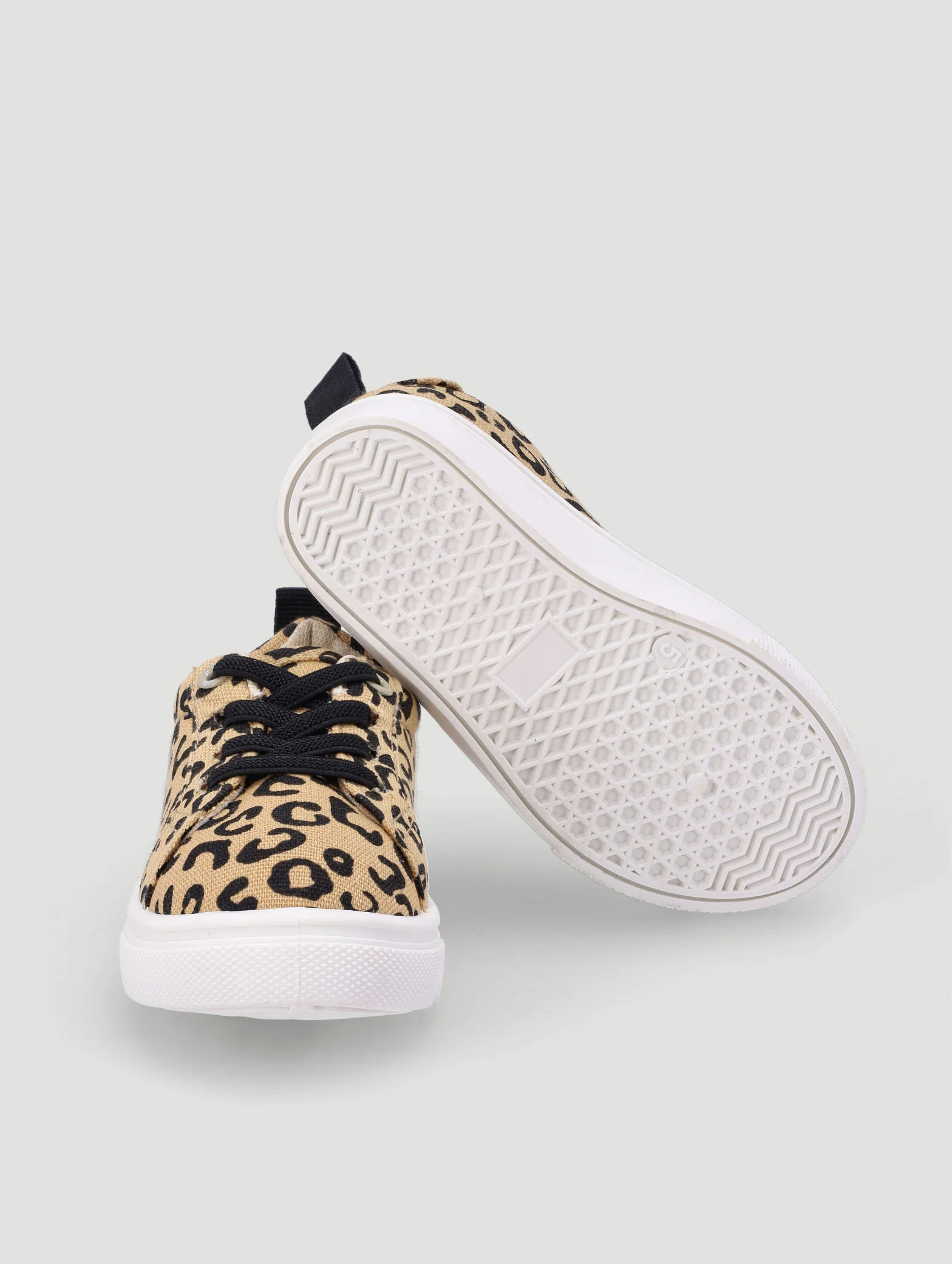 Girls Leopard Print Sneaker - Beige - Image 6