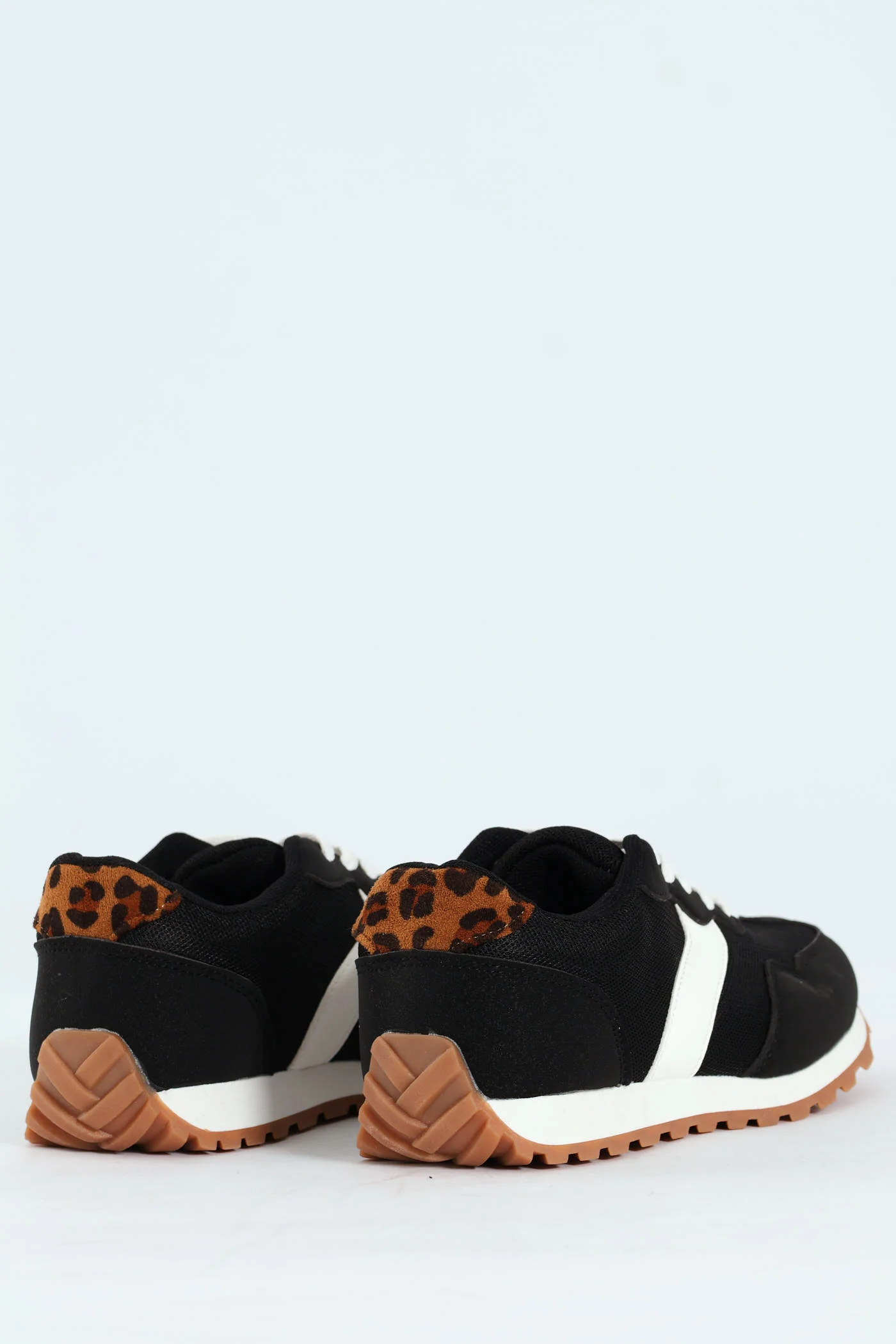 Girls Leopard Retro Sneaker - Black - Image 4