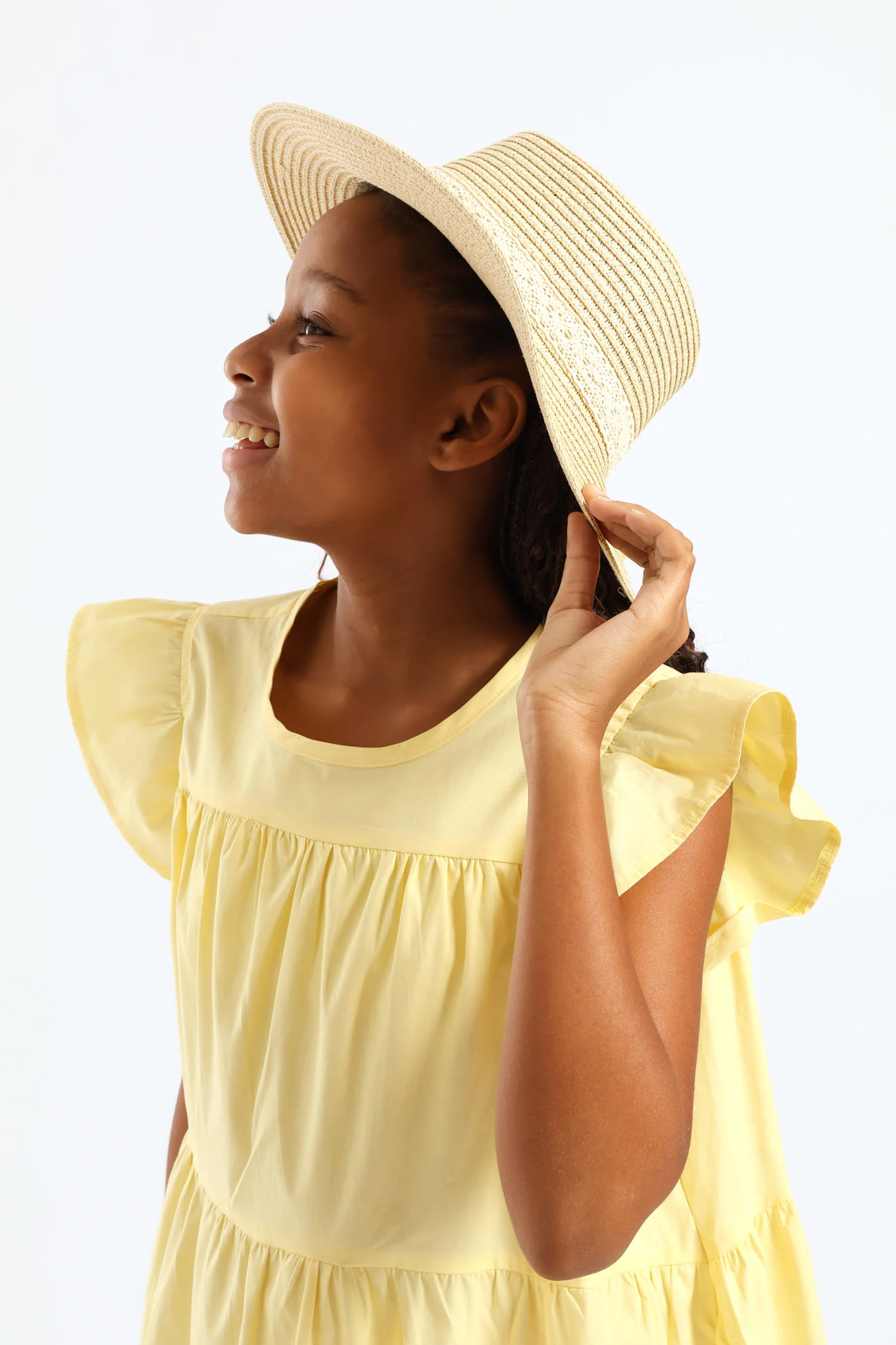 Girls Lighter Shade Straw Hat - Nude - Image 2