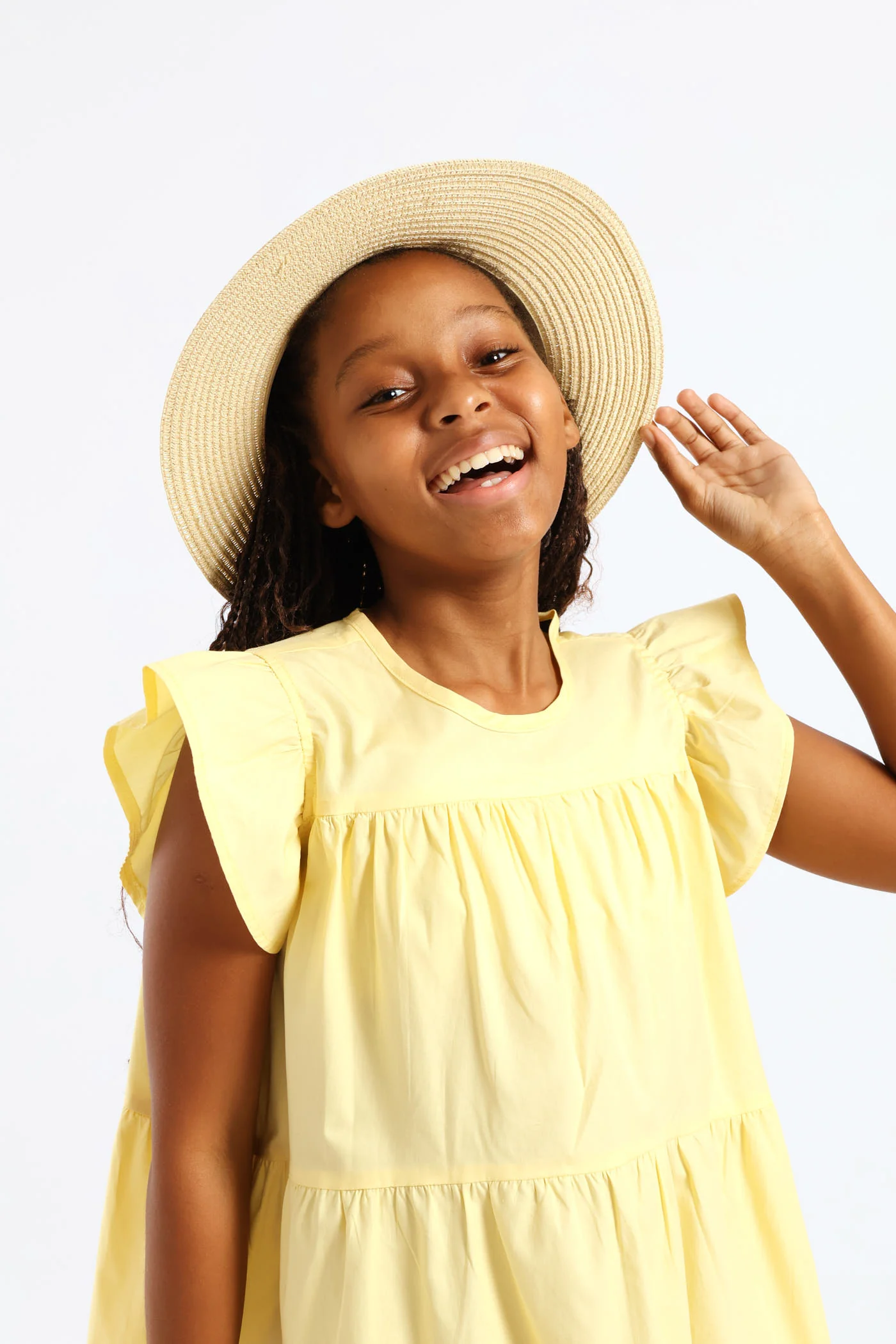Girls Lighter Shade Straw Hat - Nude - Image 3