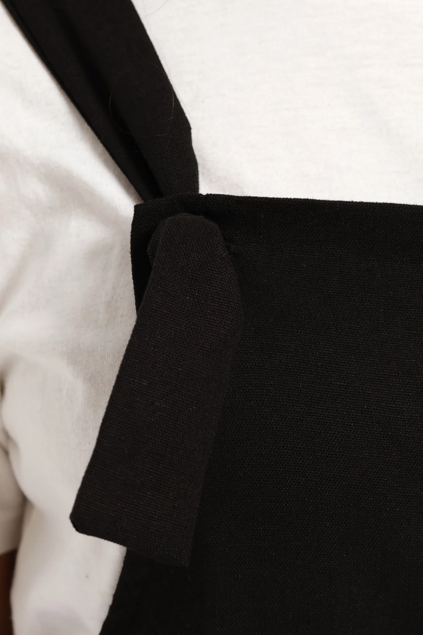 Girls Linen Frill Dungaree - Black - Image 4