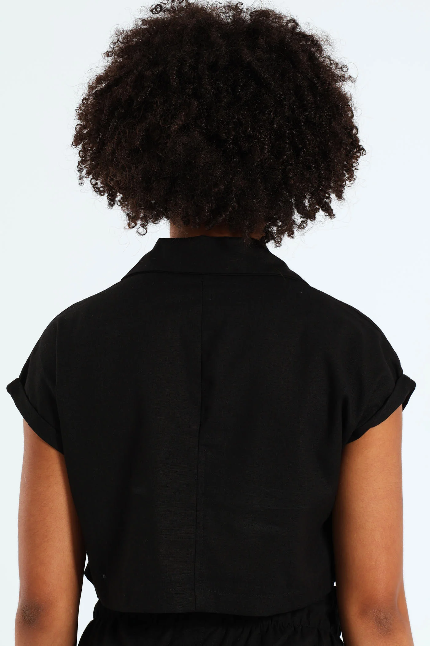 Girls Linen Shirt - Black - Image 4