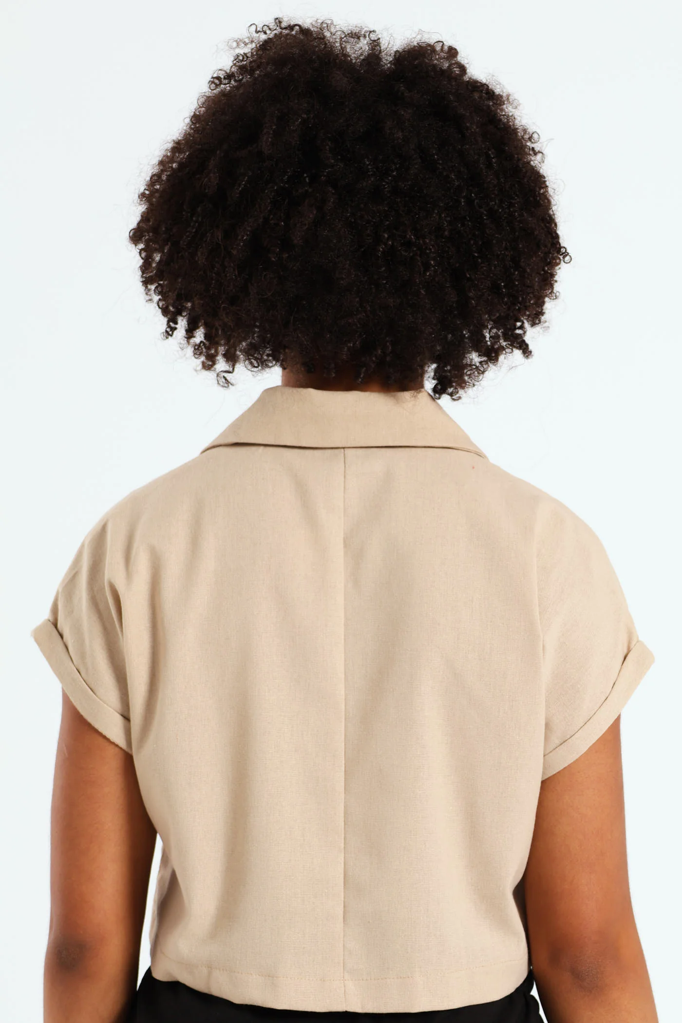 Girls Linen Shirt - Stone - Image 3