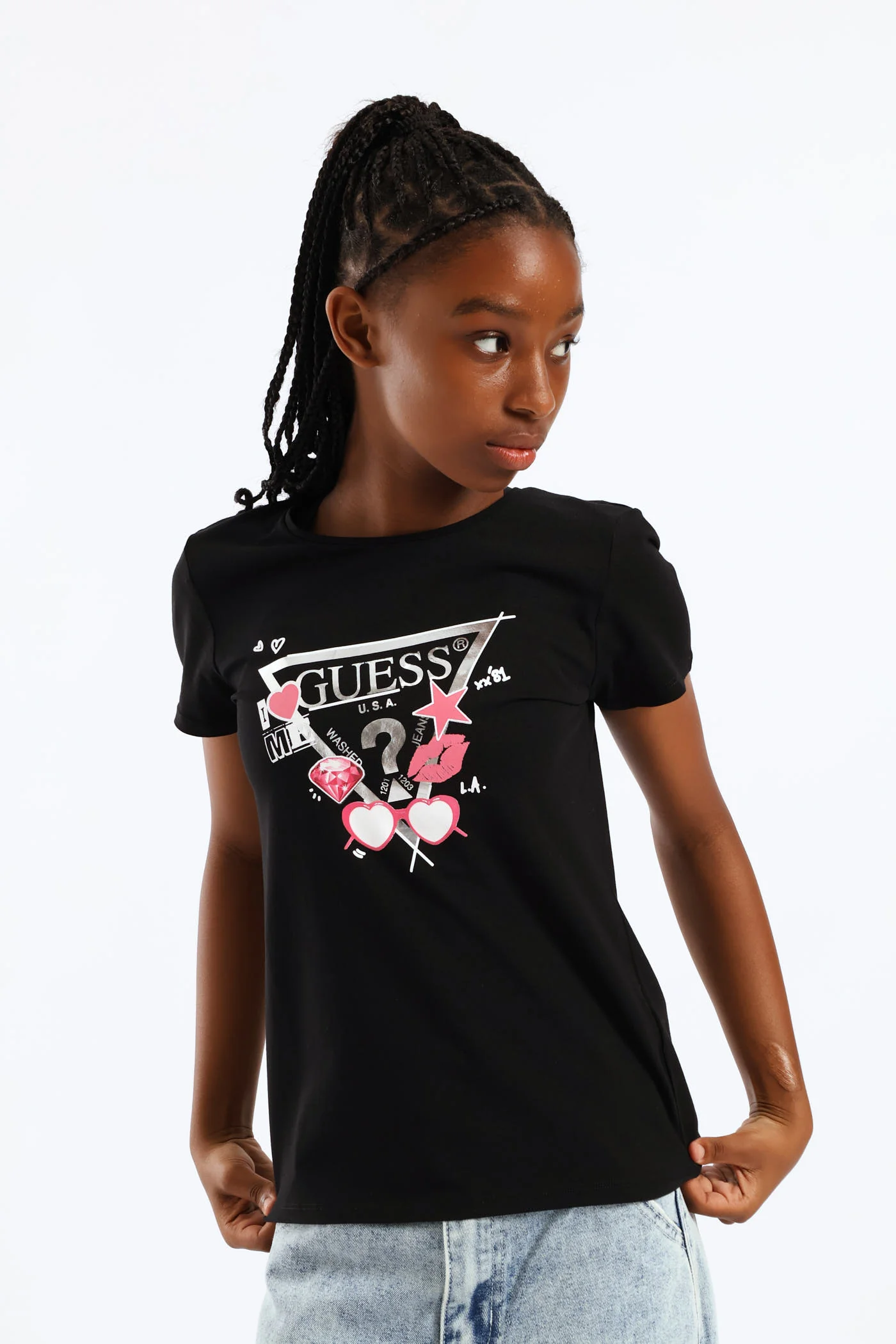 Girls Logo Tee - Black - Image 3