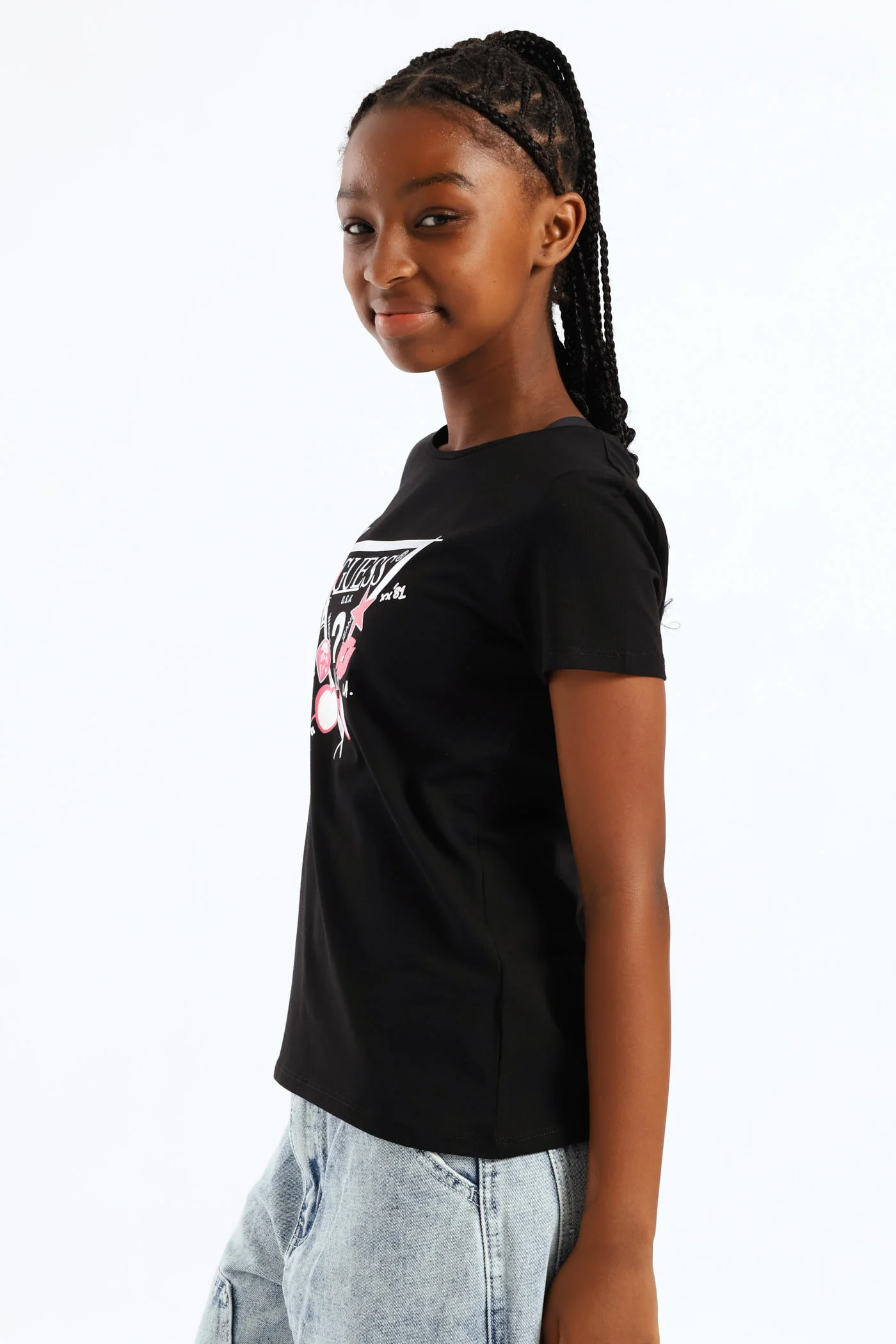 Girls Logo Tee - Black - Image 4