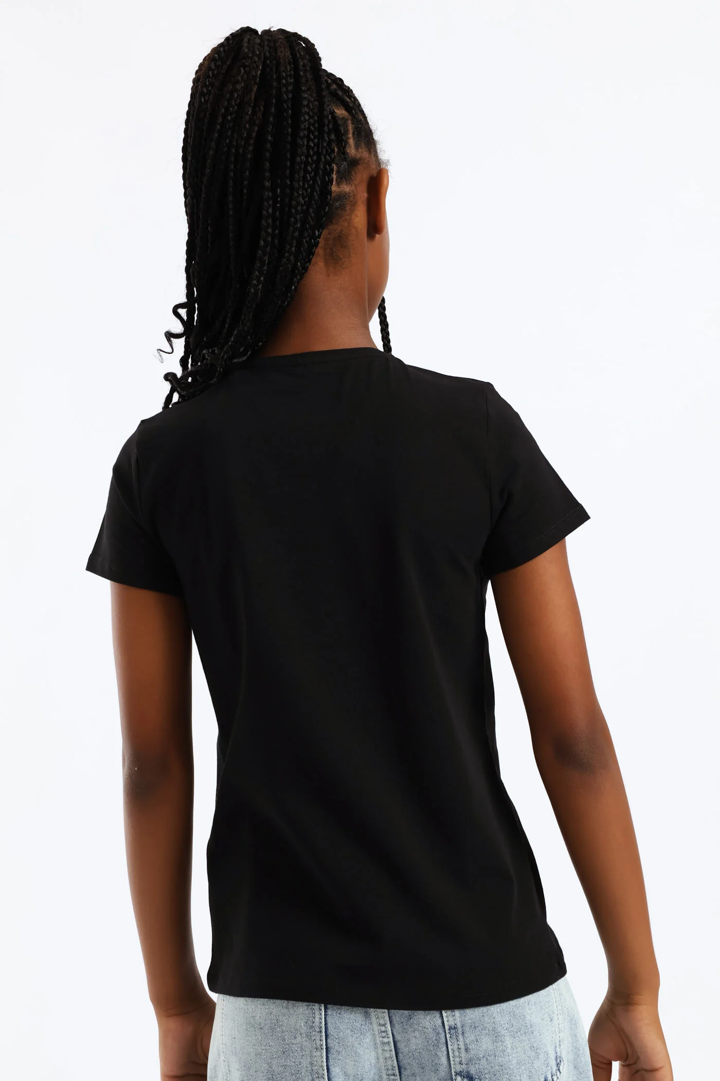 Girls Logo Tee - Black - Image 5