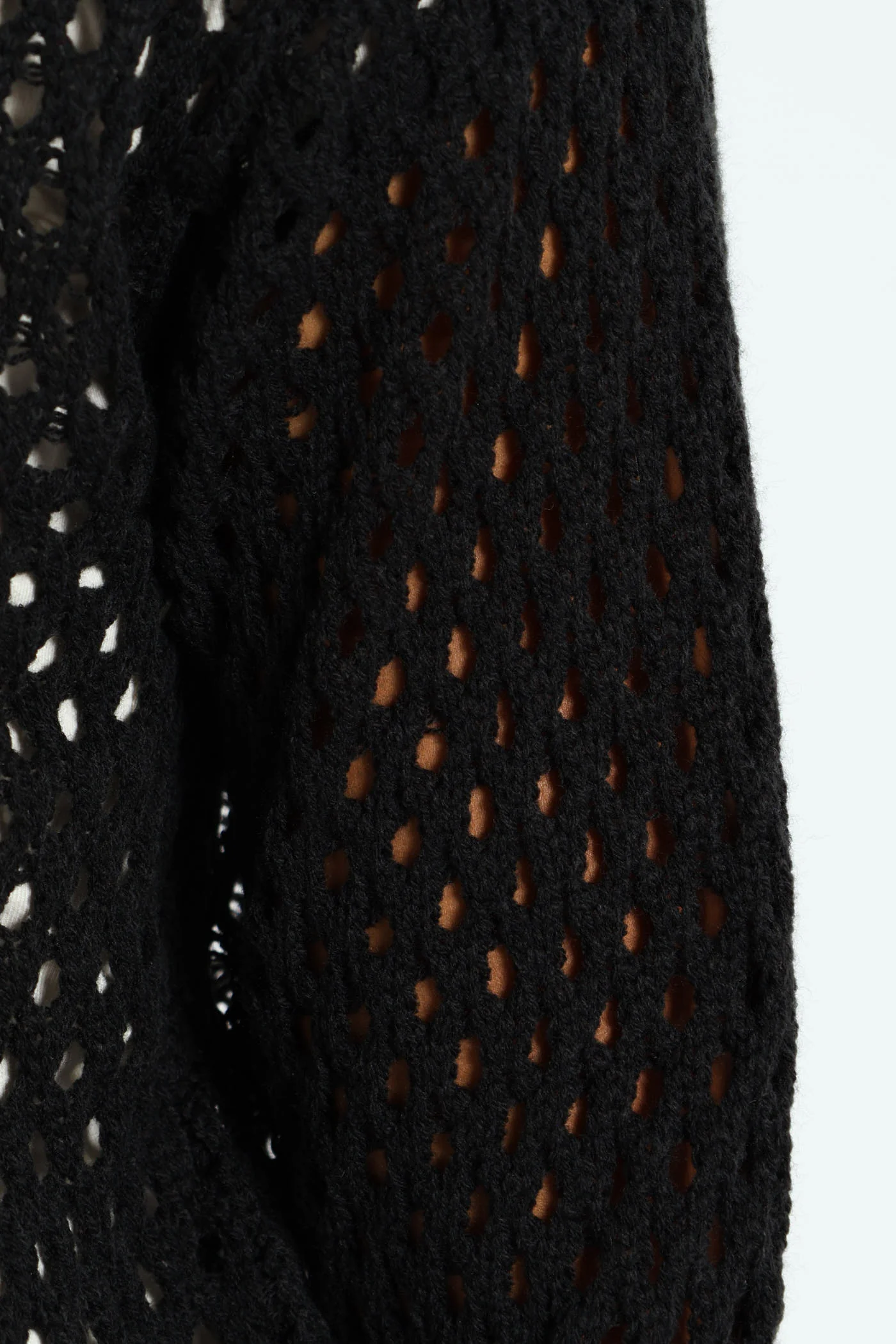 Girls Long Sleeve Crochet Knitwear - Black - Image 4