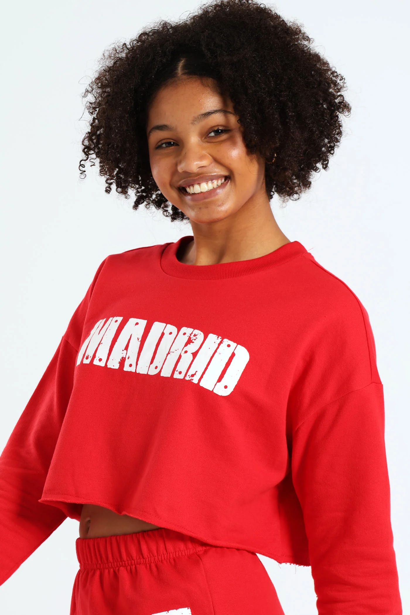 Girls Long Sleeve Fleece Tennis Top - Red - Image 2