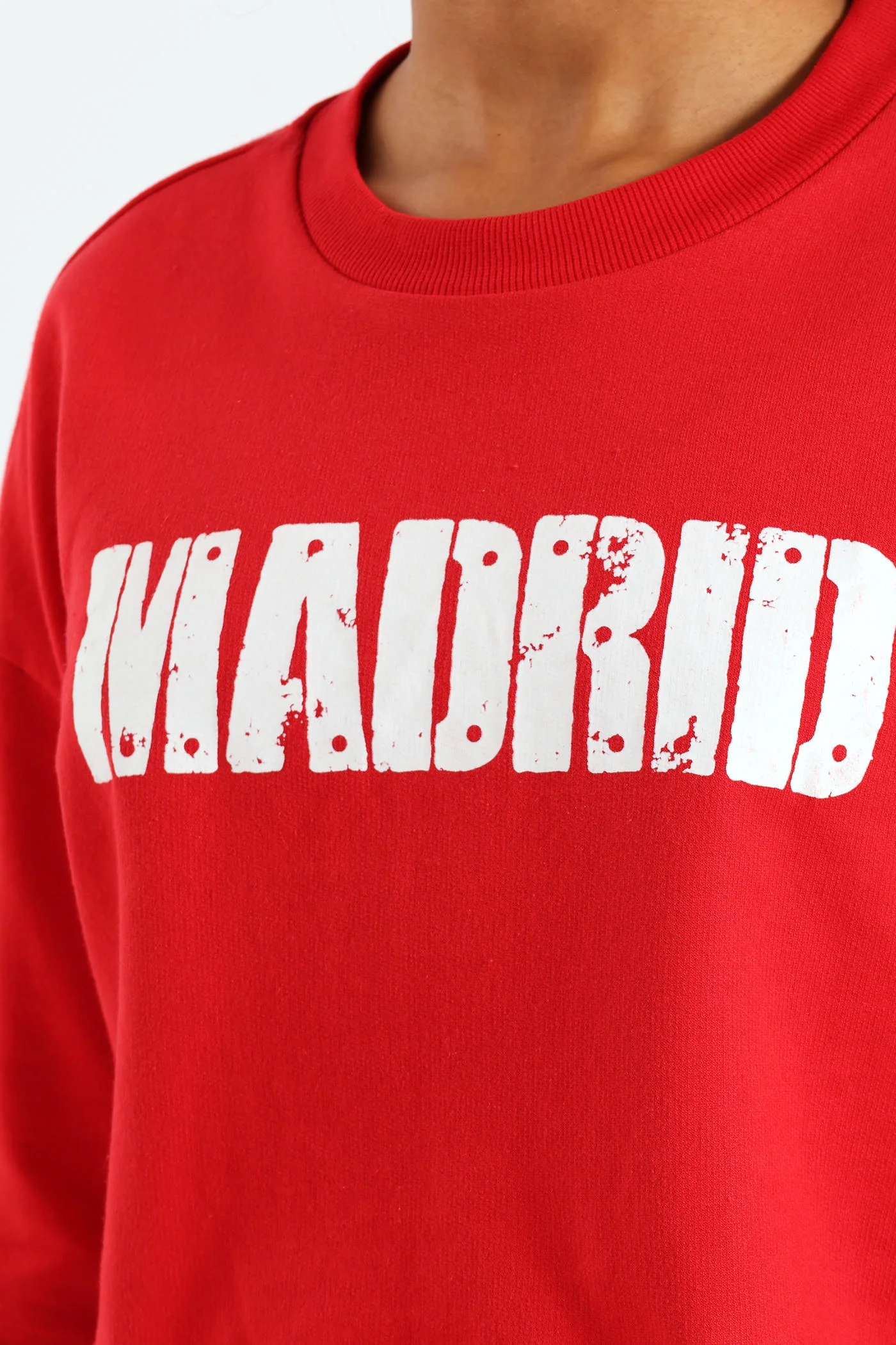 Girls Long Sleeve Fleece Tennis Top - Red - Image 4