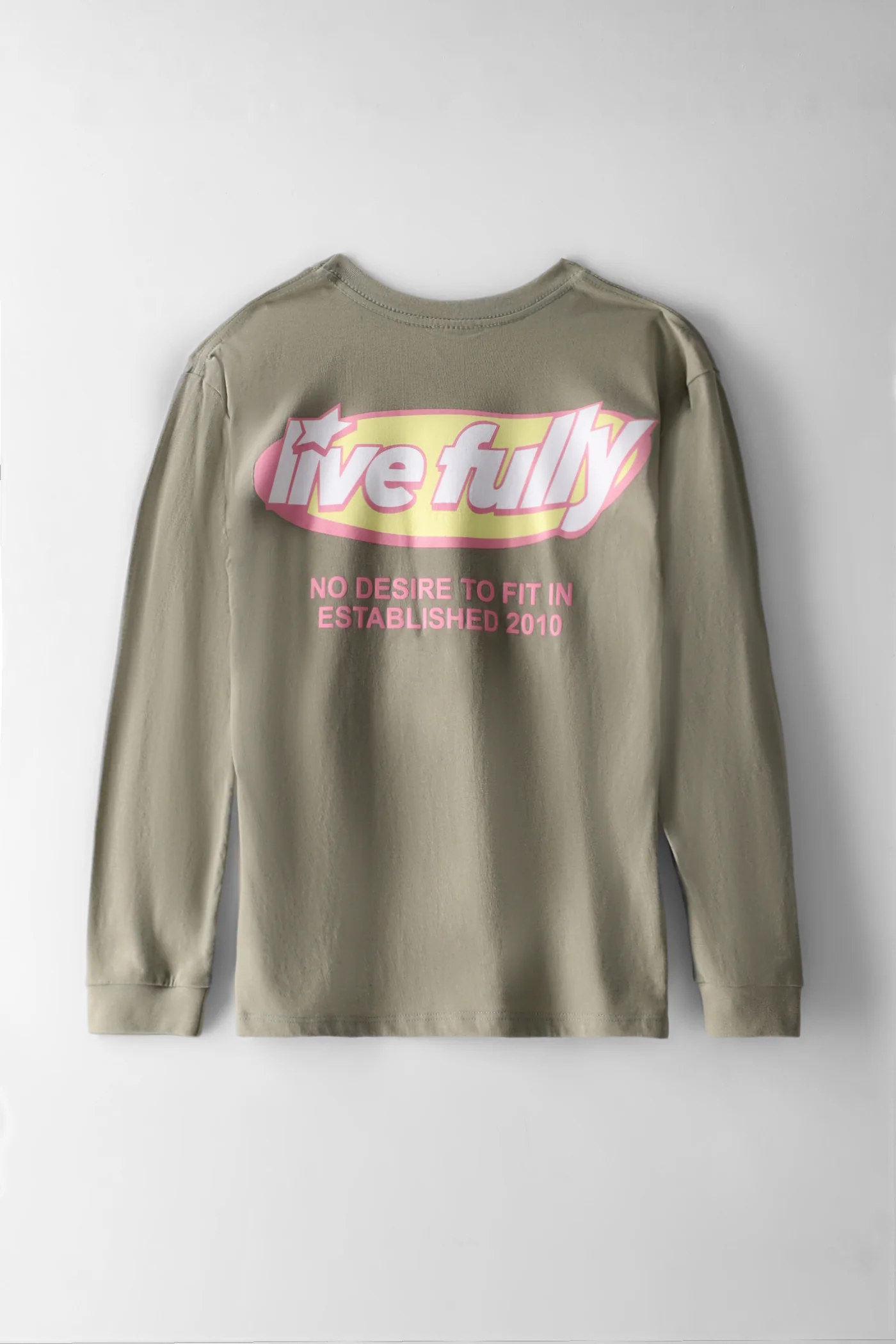 Girls Long Sleeve Live Fully Print Tee - Fatigue - Image 2