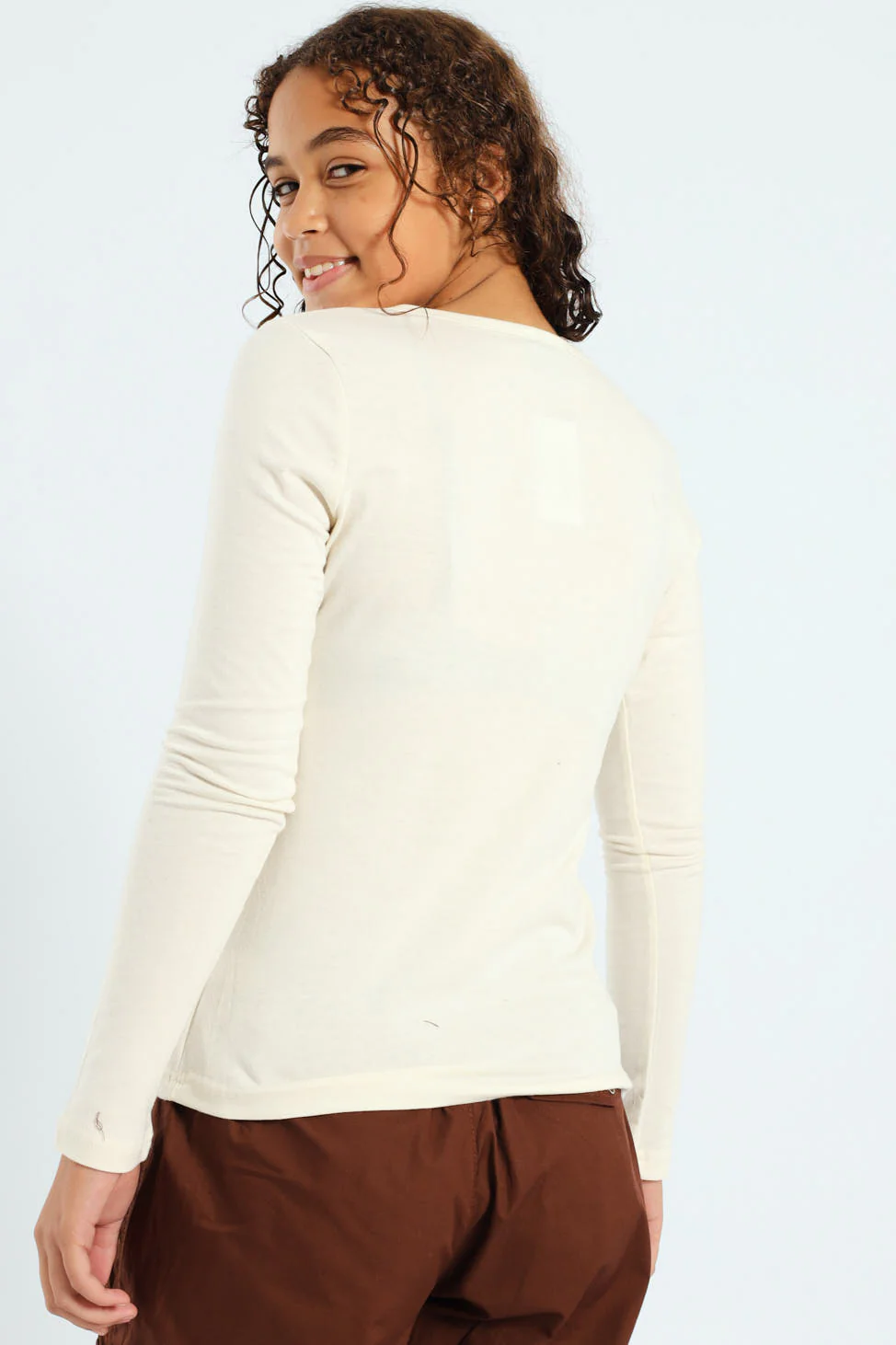 Girls Long Sleeve Regular Tee - White - Image 4