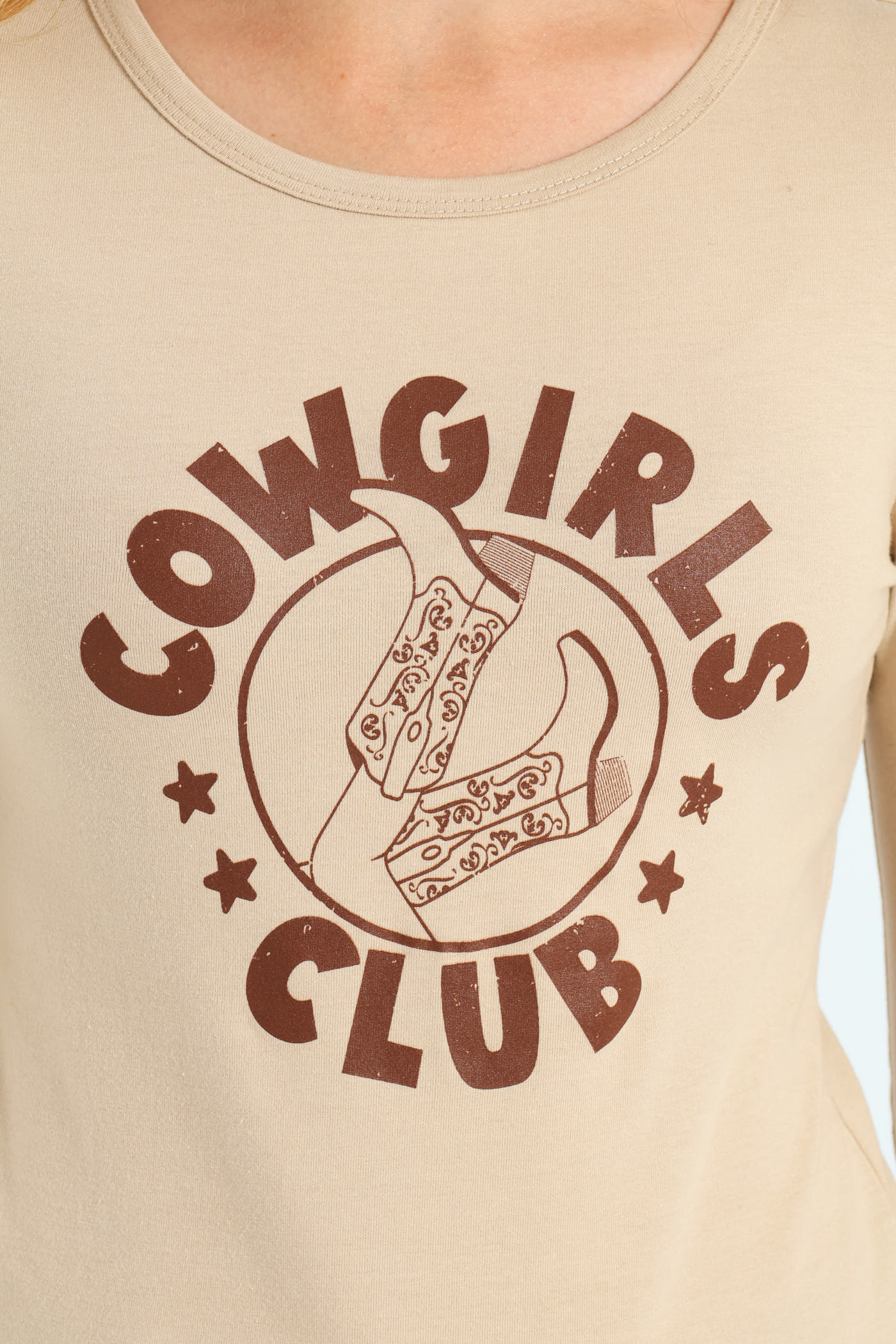 Girls Long Sleeve Regular Fit Tee - Stone - Image 2