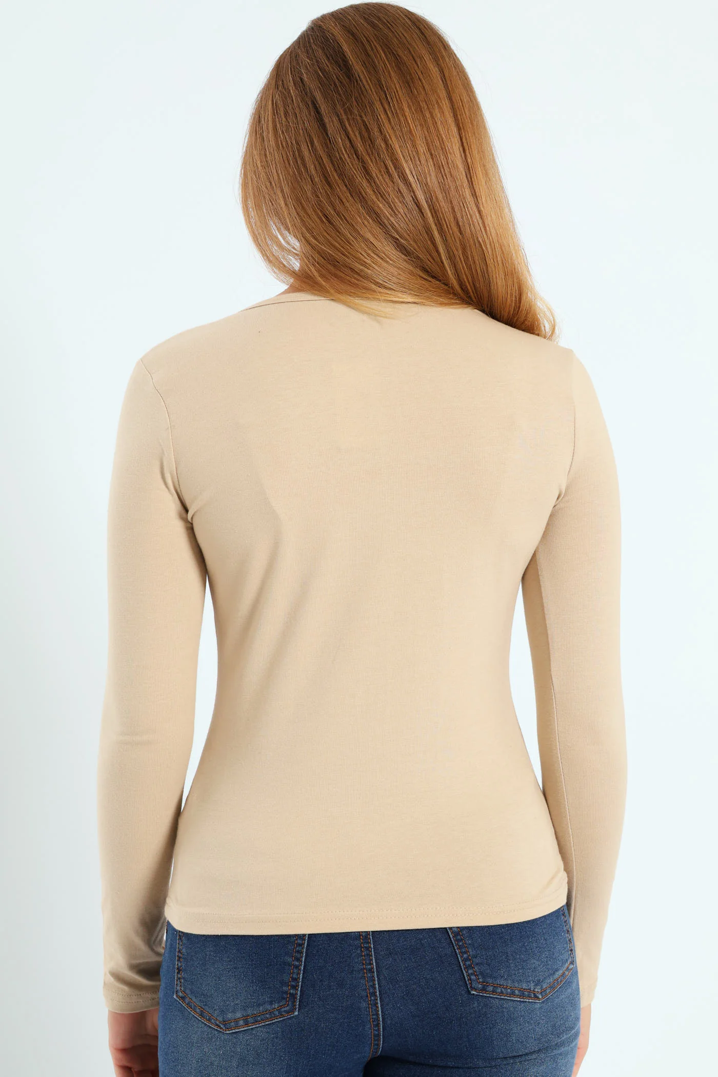Girls Long Sleeve Regular Fit Tee - Stone - Image 4