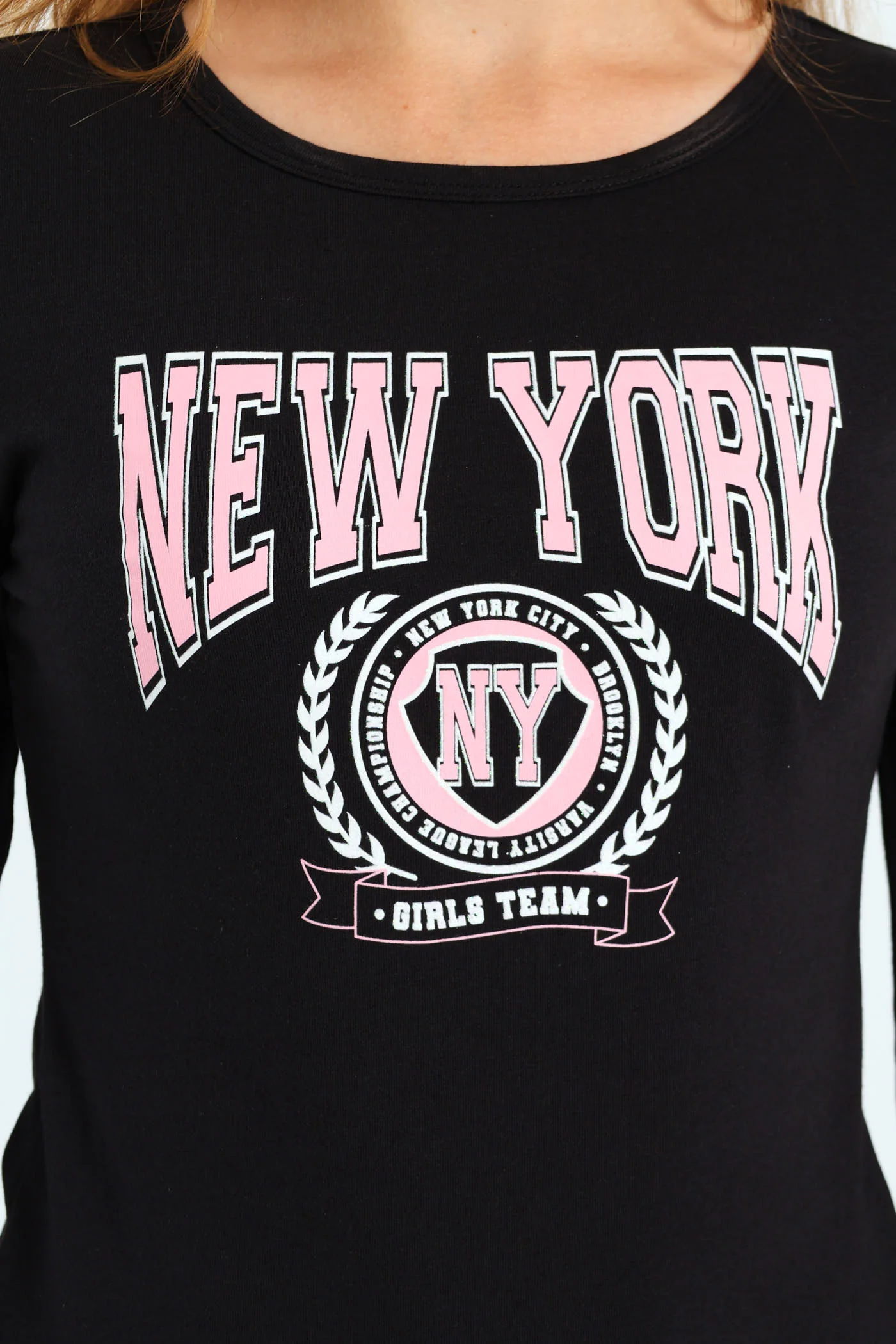 Girls Long Sleeve Regular Tee - Black - Image 2