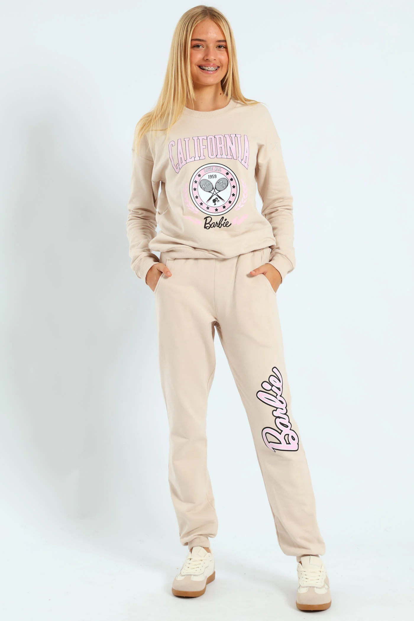 Girls Malibu Fleece Jogger - Stone - Image 2