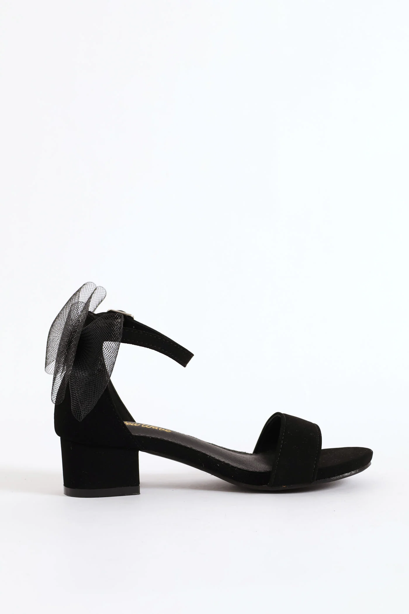 Girls Mesh Bow Heel Sandal - Black - Image 2