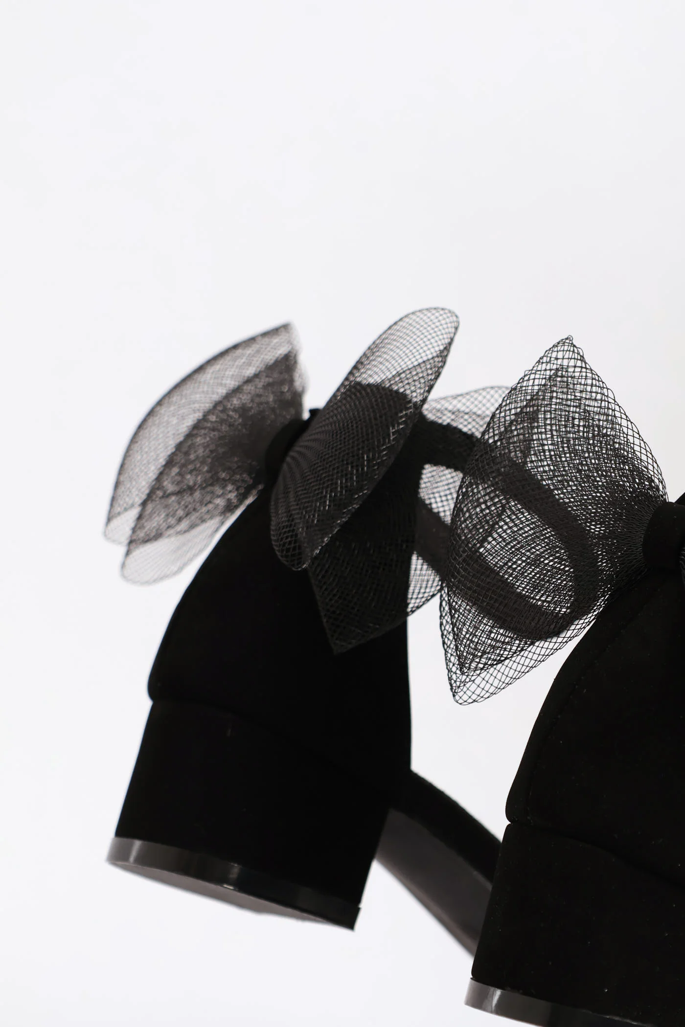 Girls Mesh Bow Heel Sandal - Black - Image 3