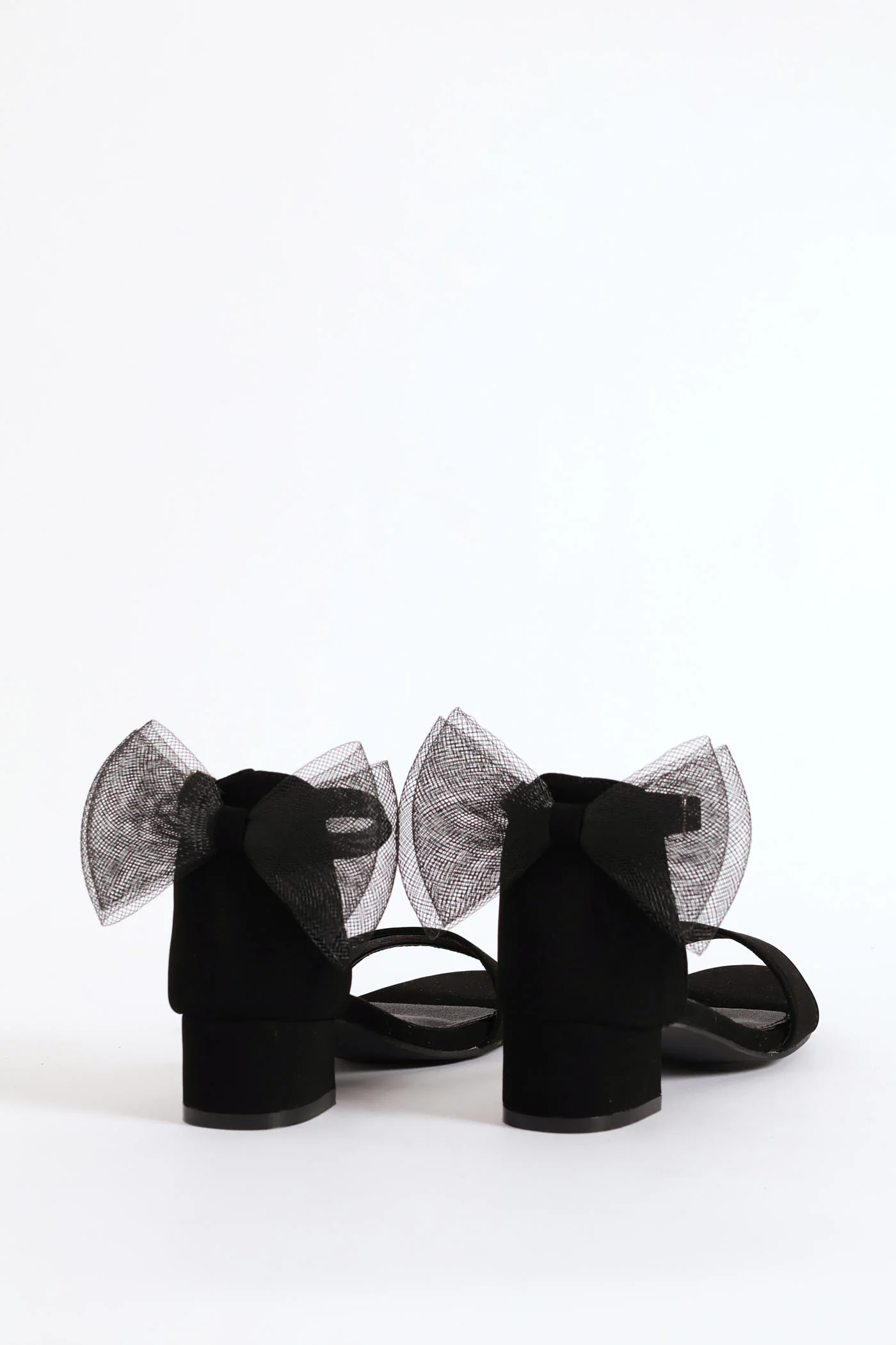 Girls Mesh Bow Heel Sandal - Black - Image 6