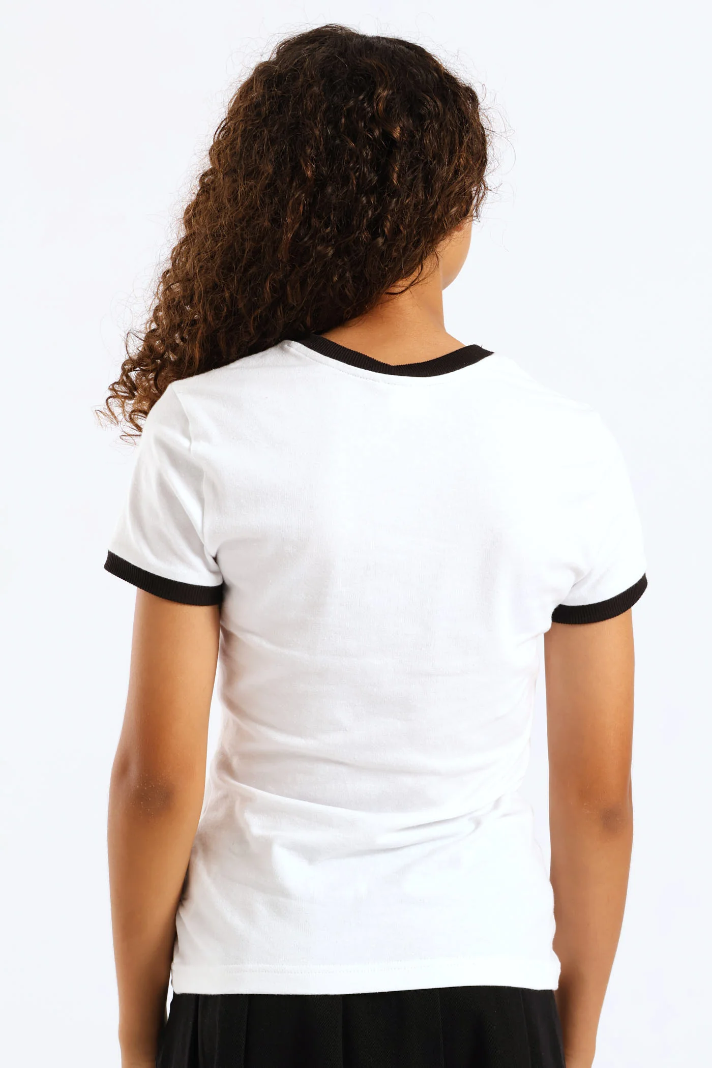 Girls Mickey Expression Block Ringer Tee - White/Black - Image 4