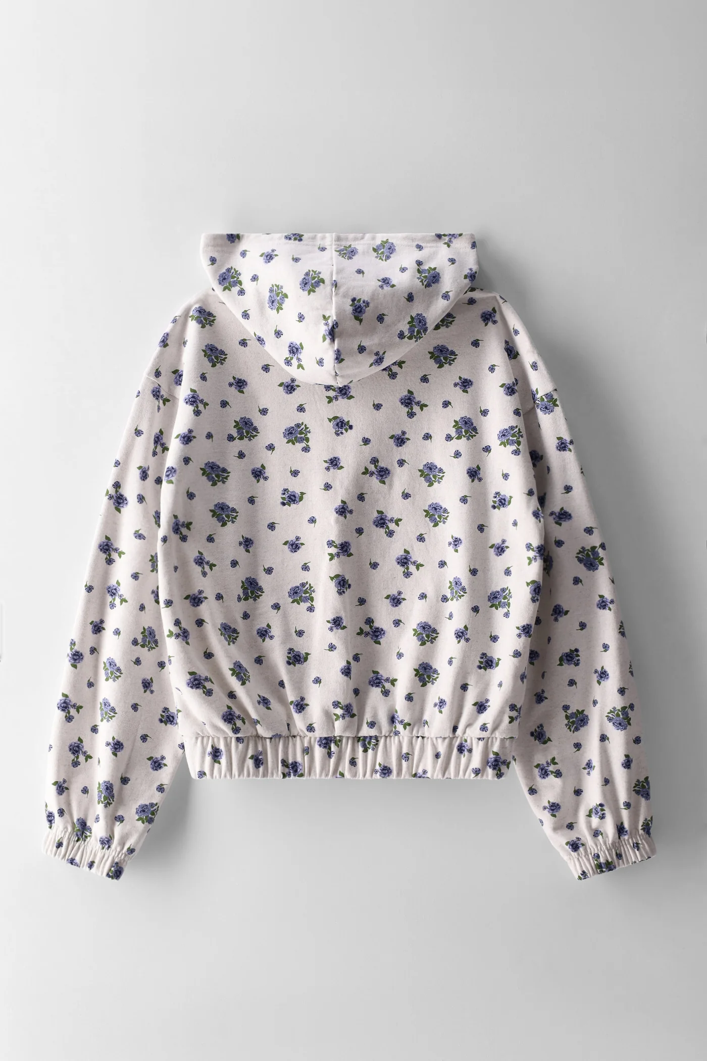 Girls Micro Floral Hoody - Grey - Image 2