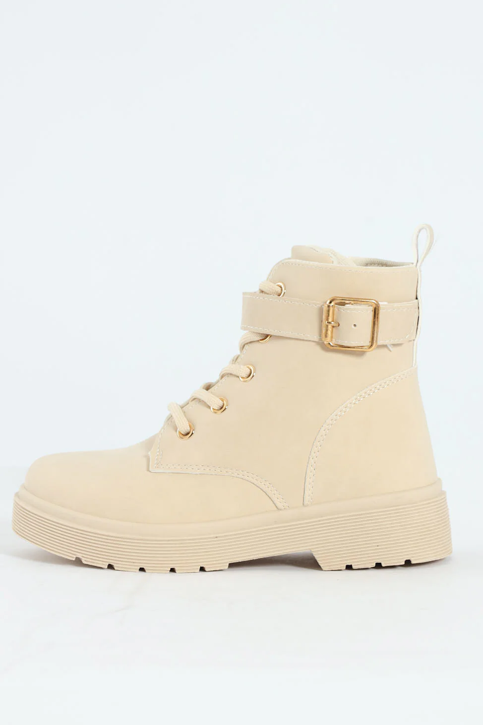 Girls Miltary Boot - Cream - Image 2